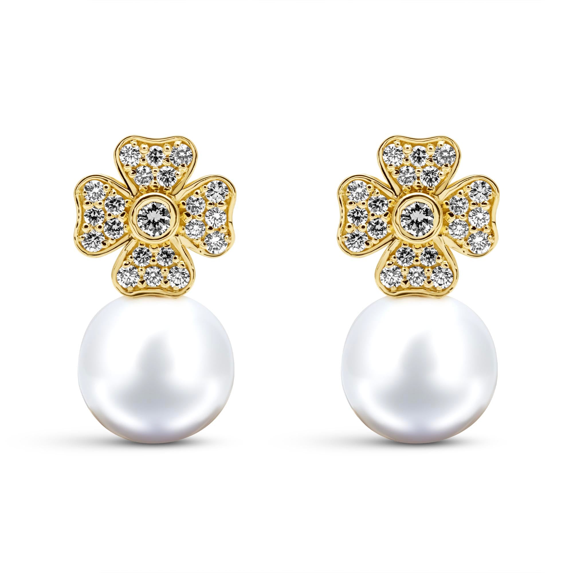 Earrings - South Sea Pearl And Diamond | Singhvi Jewels