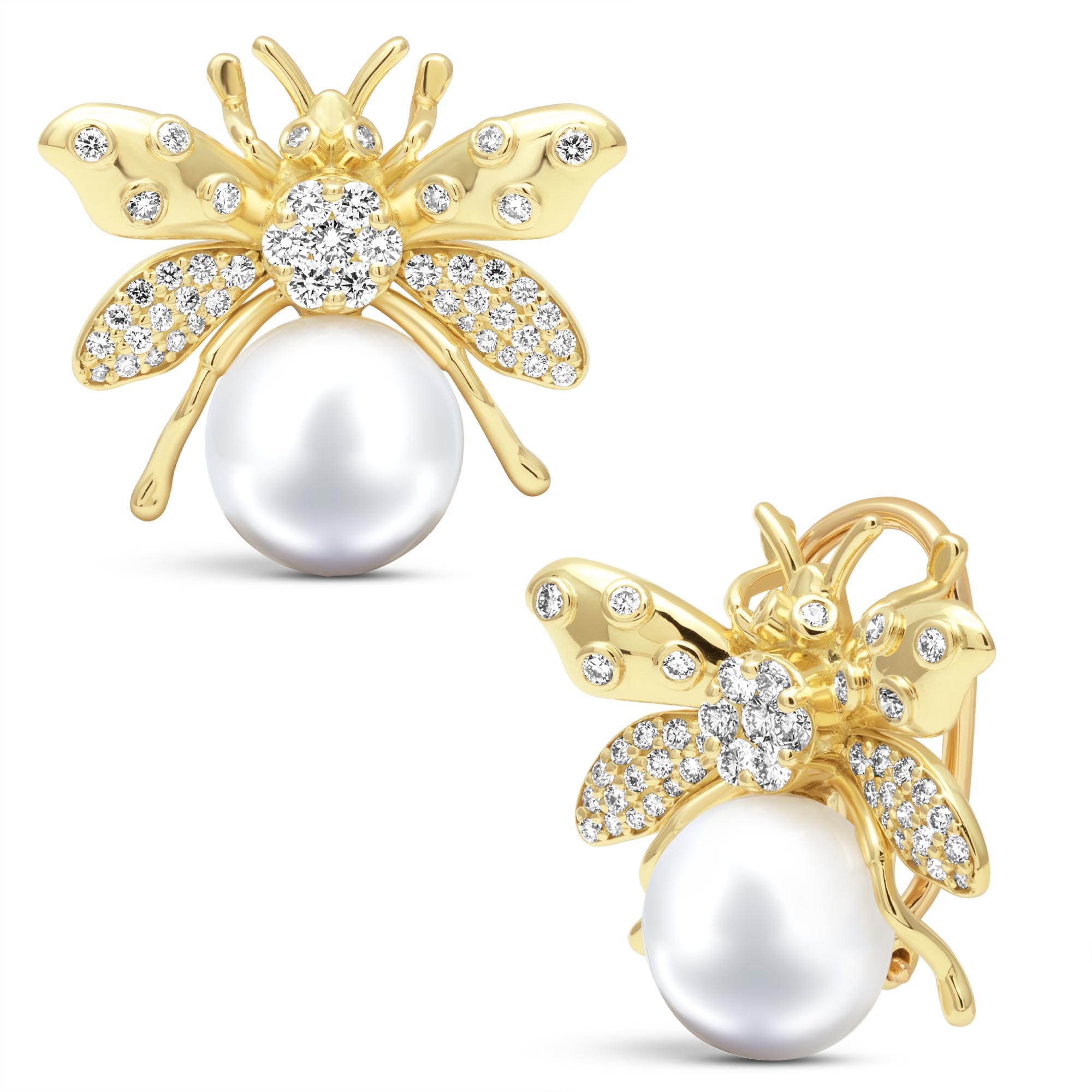 Earrings - South Sea Pearl And Diamond | Singhvi Jewels