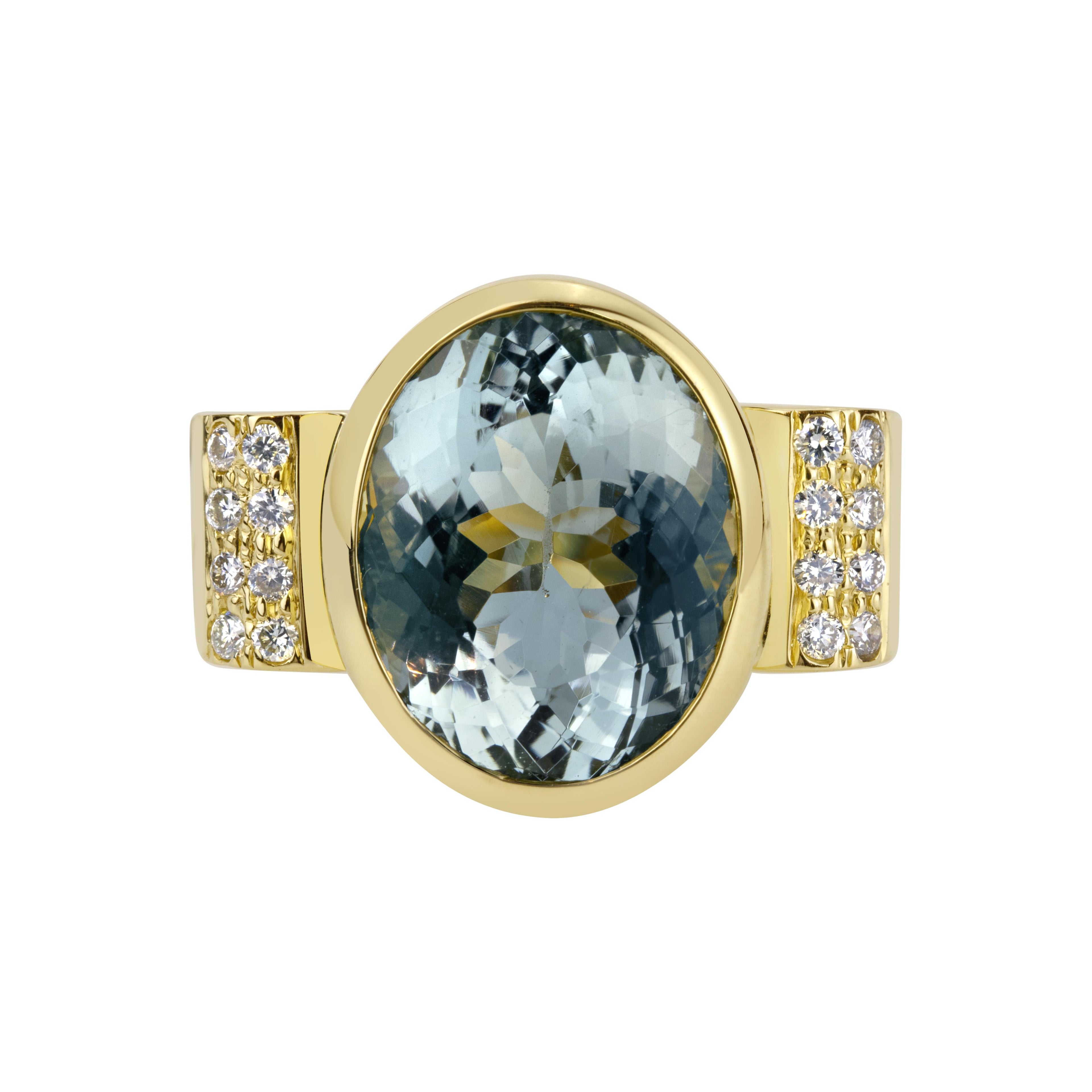 Repair - Ring- Aquamarine And Diamond (1174F)
