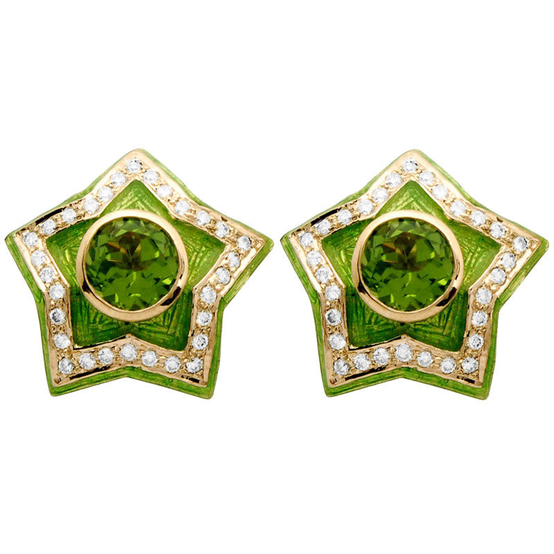 Earrings - Periodot (Enamel) (1201D) | Singhvi Jewels