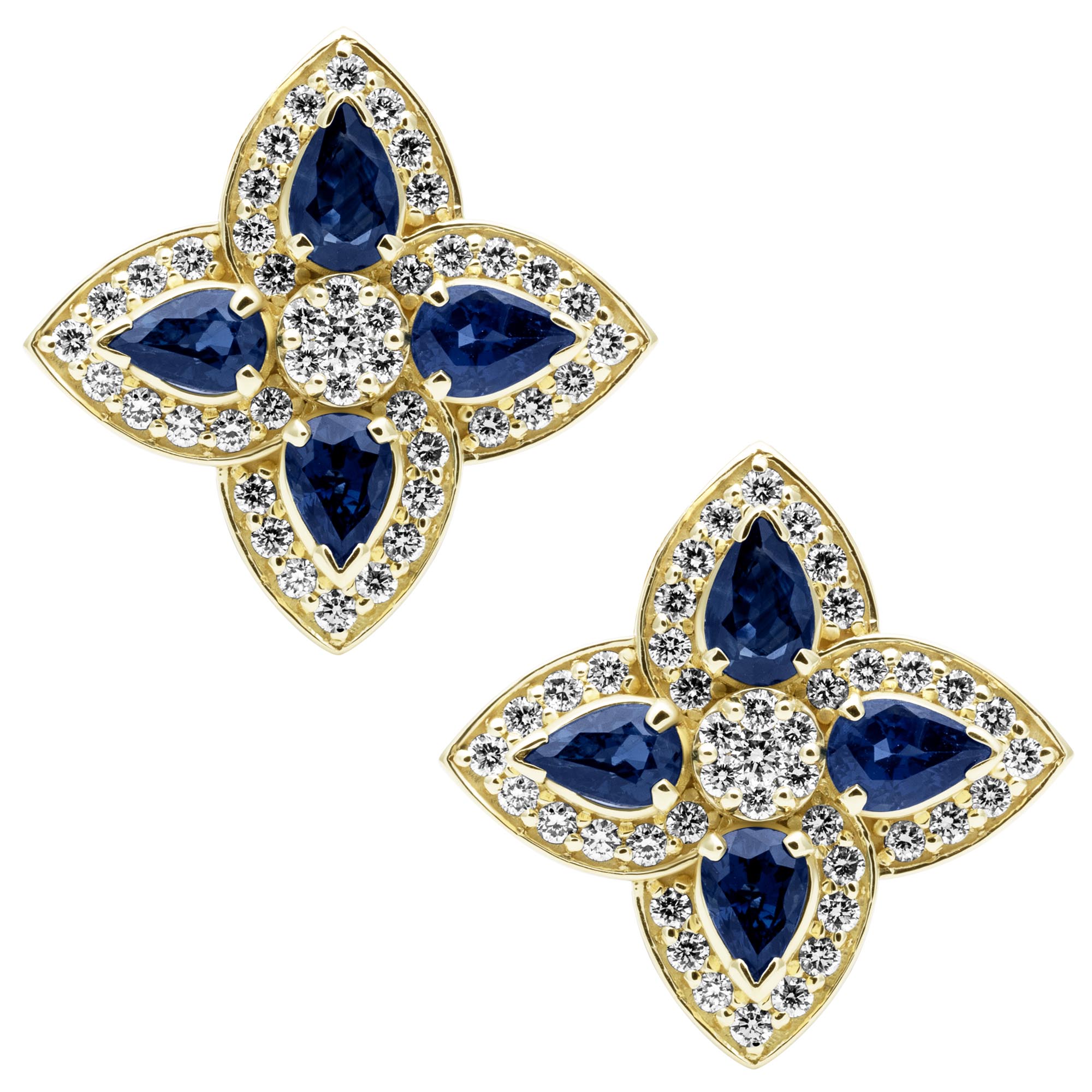 Earrings - Blue Sapphire and Diamond | Singhvi Jewels