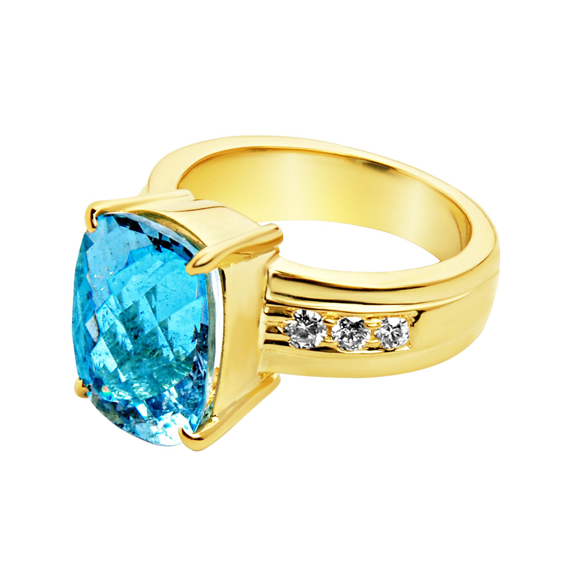 Ring - Blue Topaz And Diamond