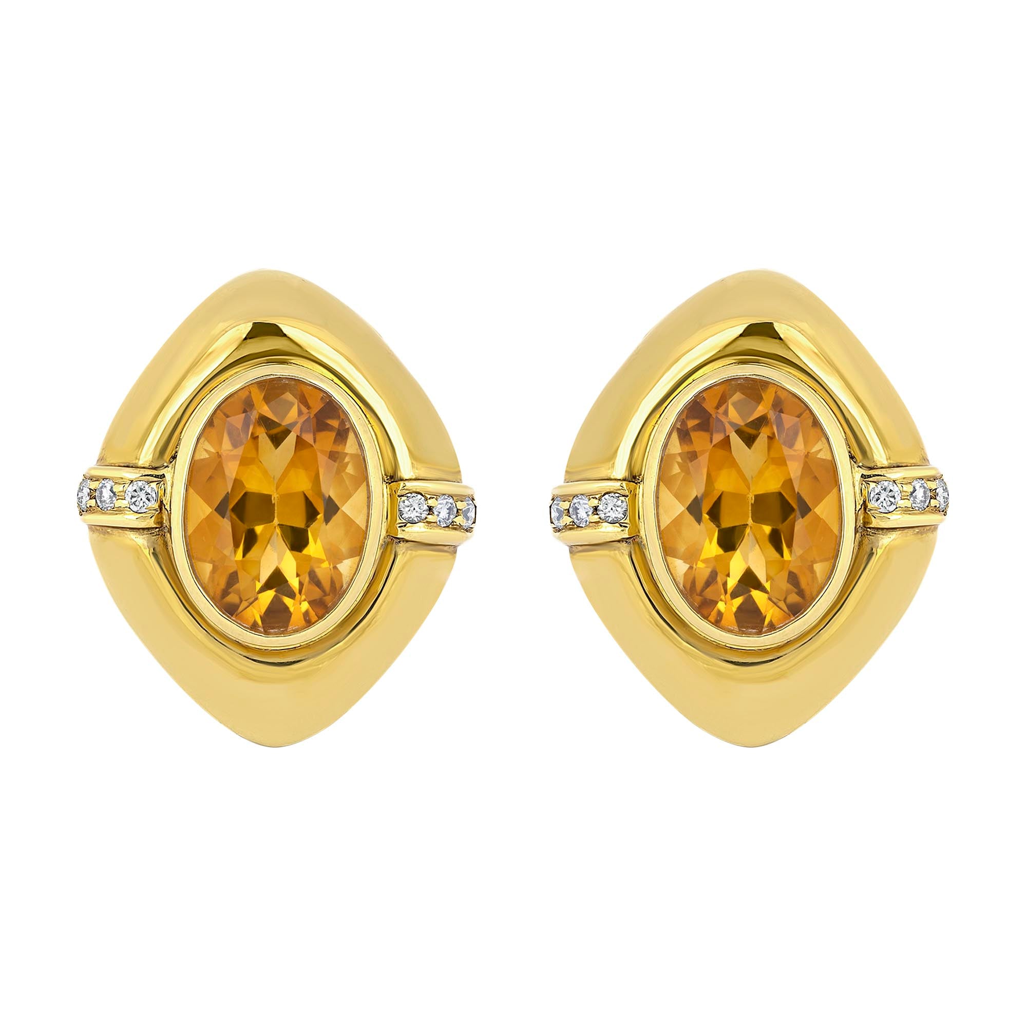 Earrings- Citrine And Diamond (1461I) | Singhvi Jewels