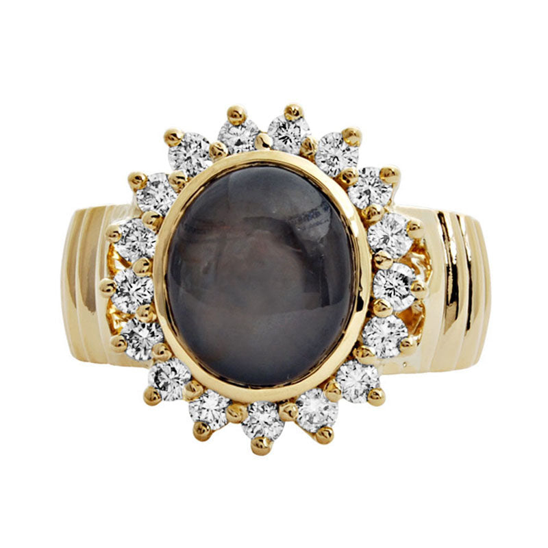 Ring- Sapphire And Diamond (1518F) | Singhvi Jewels