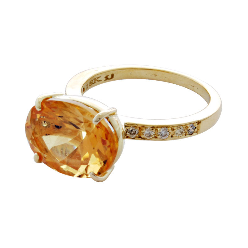 Repair - Ring - Citrine & Diamond in 18K Gold (1877L)