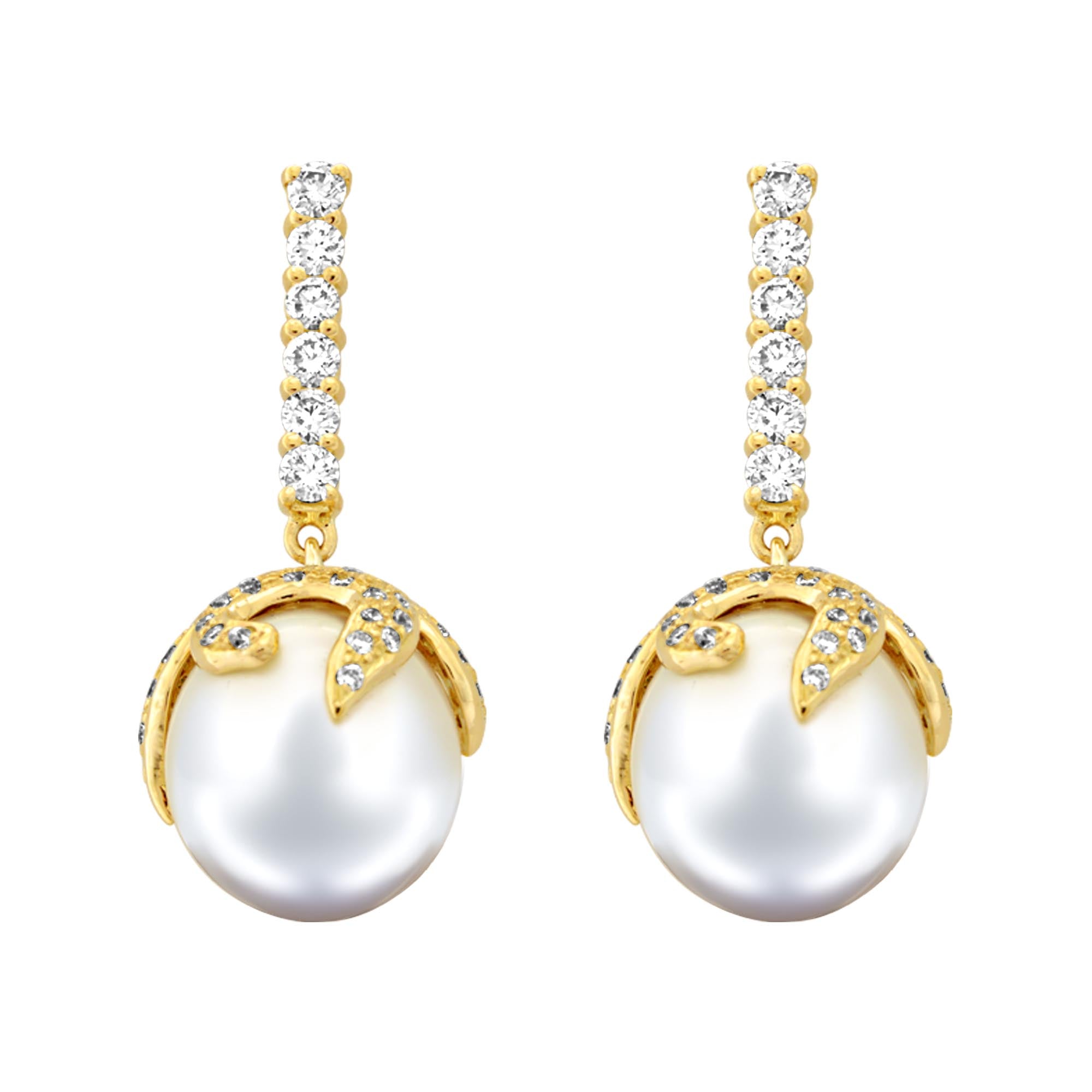 Earrings - Pearl And Diamond