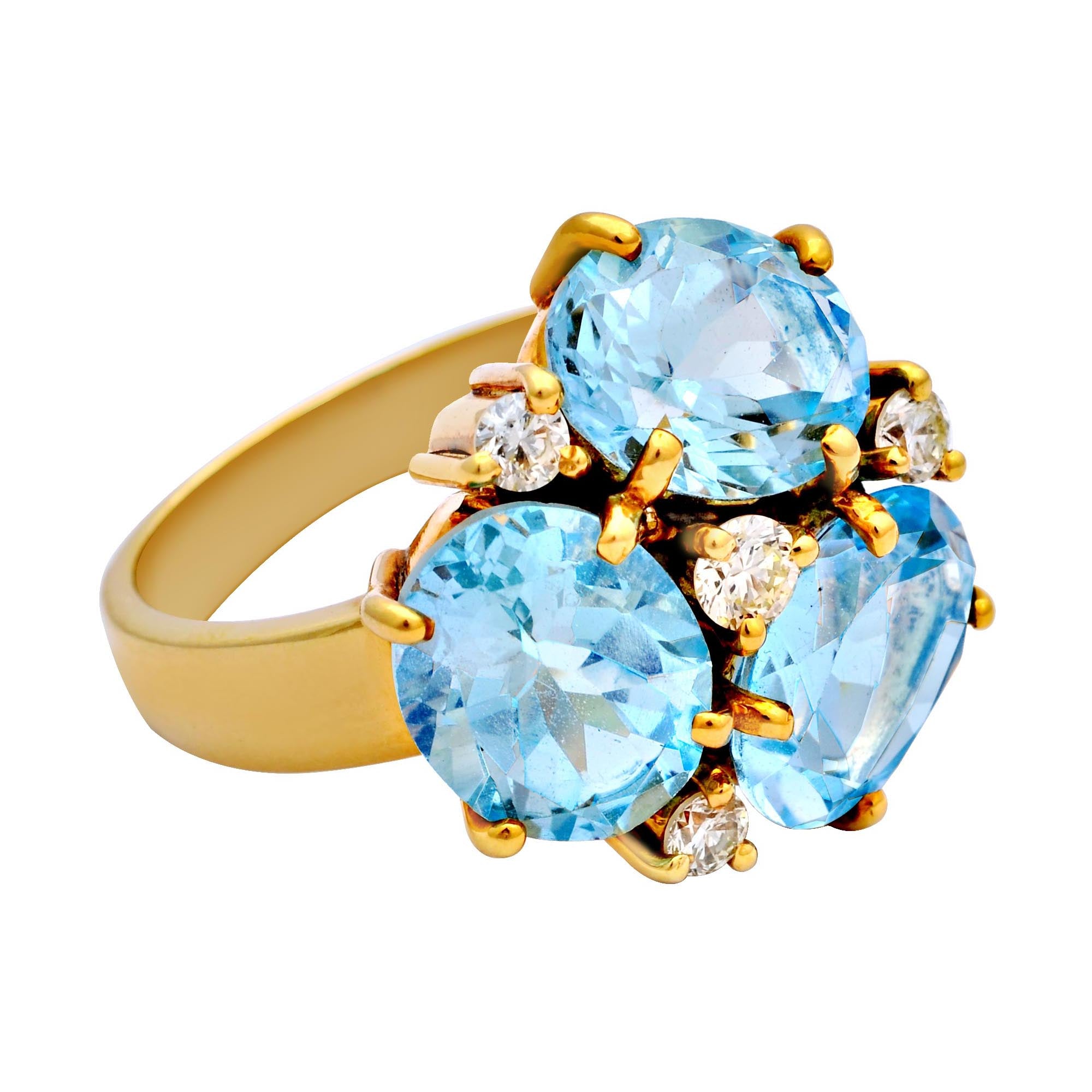 Ring - Blue Topaz and Diamond | Singhvi Jewels