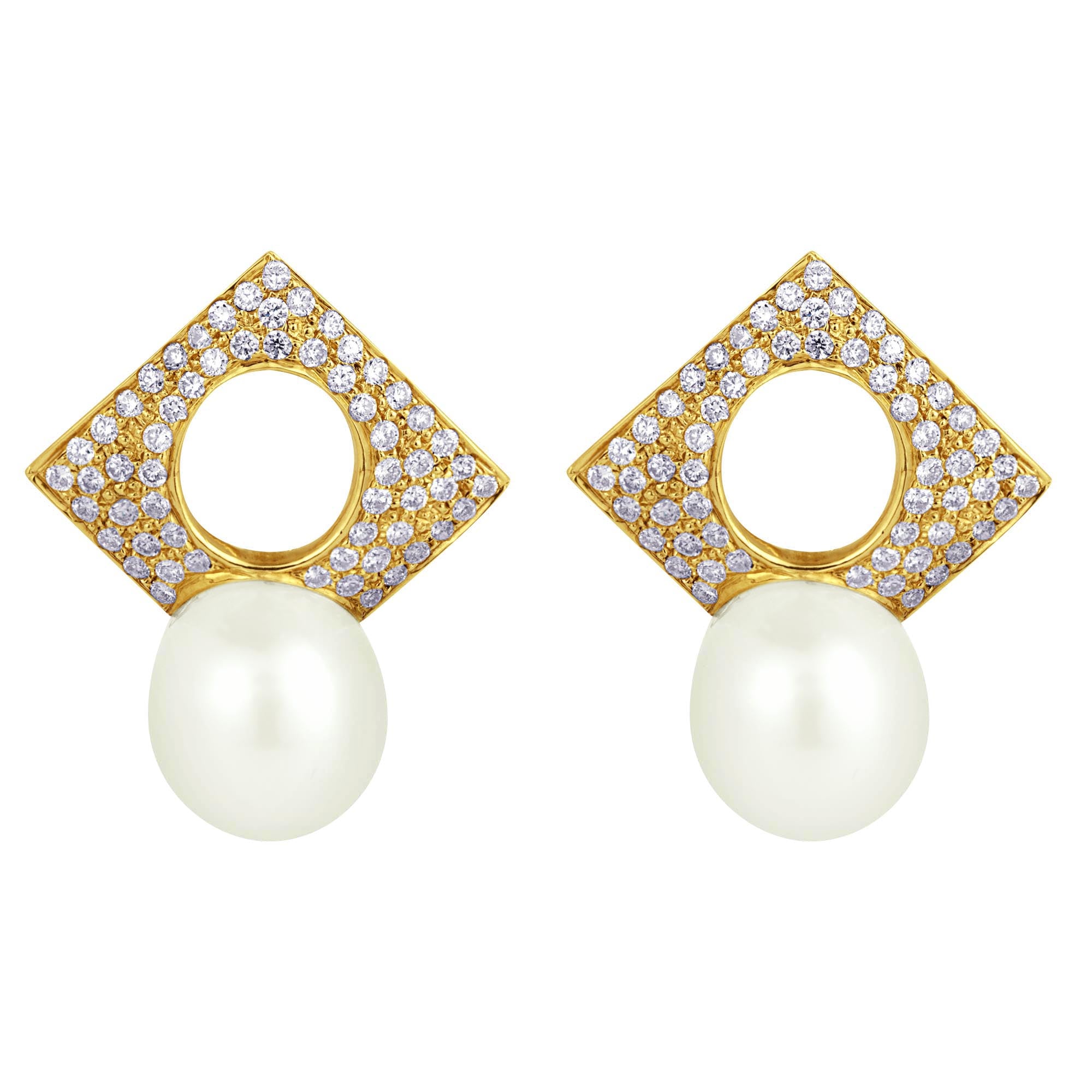 Earrings- South Sea Pearl And Diamond (1998E) | Singhvi Jewels