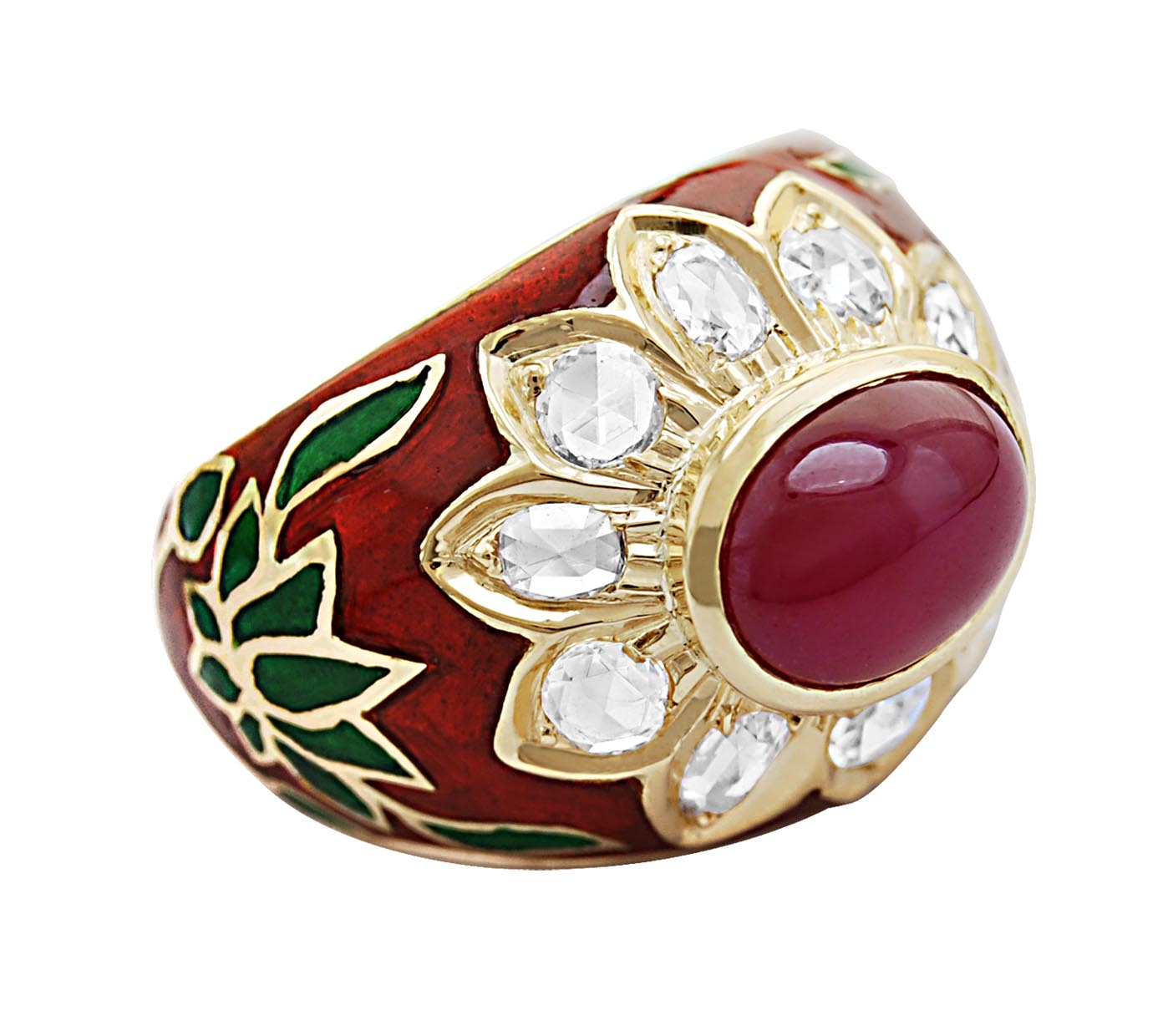 Ring - Ruby And Diamond (Enamel)