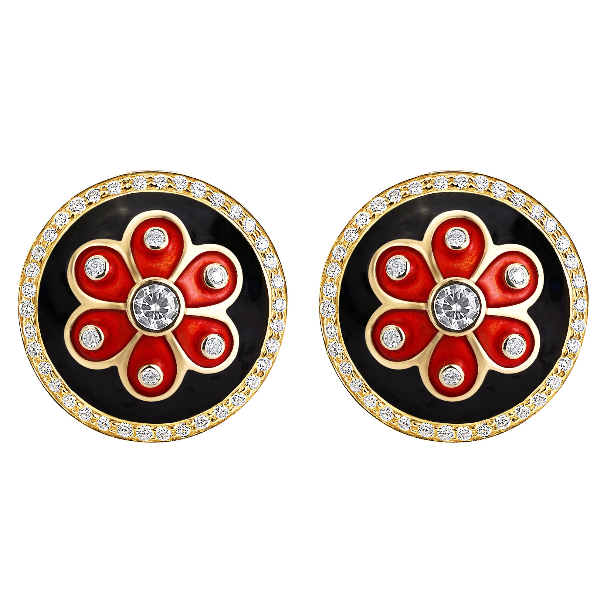 Earrings- Diamond (enamel) (2023H) | Singhvi Jewels