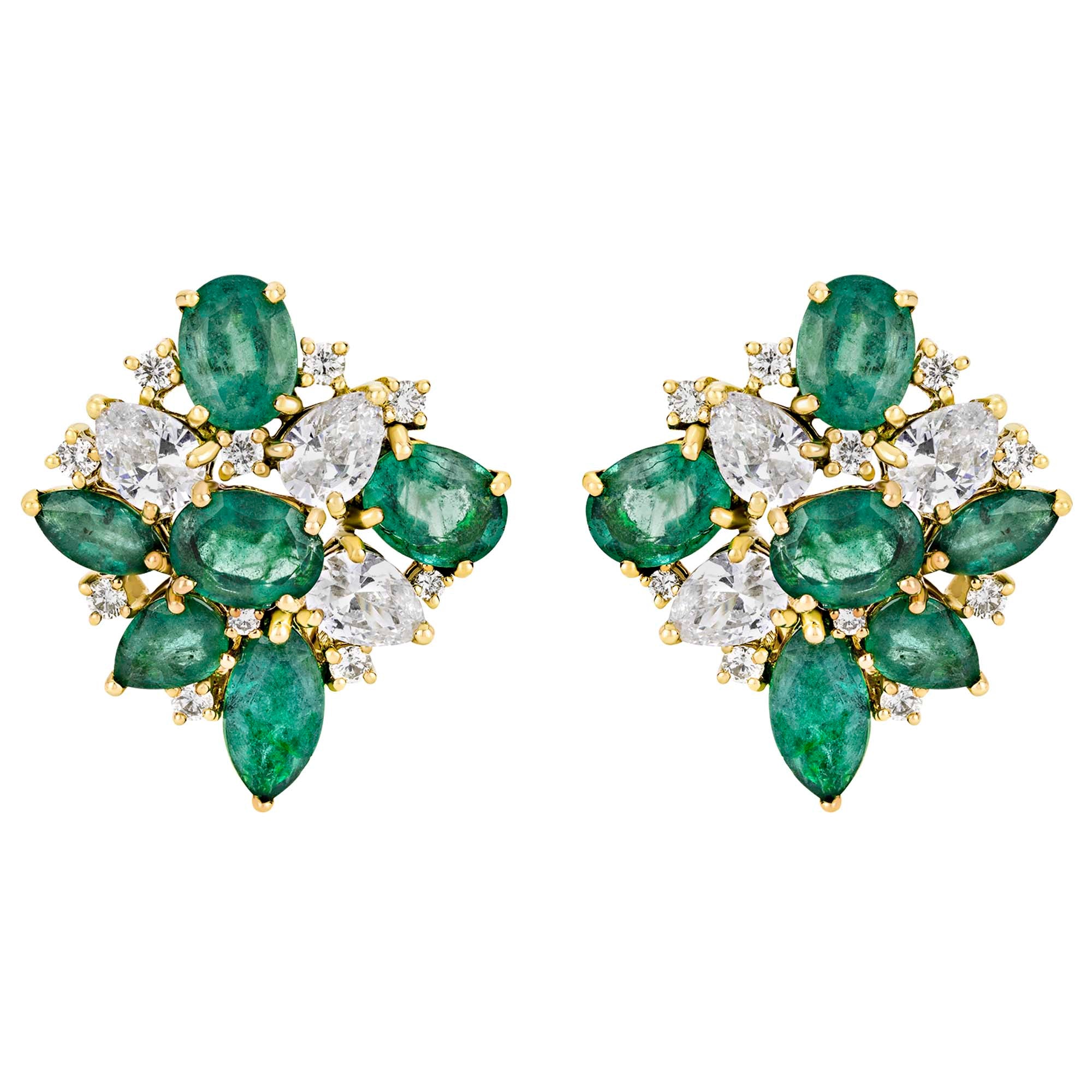 Earrings - Emerald, Diamond and Crystal | Singhvi Jewels
