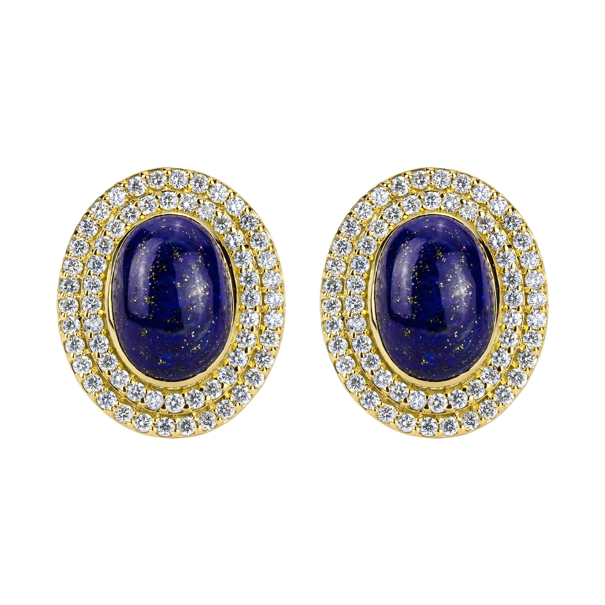 Earrings - Lapis Lazuli And Diamond (2287E) | Singhvi Jewels