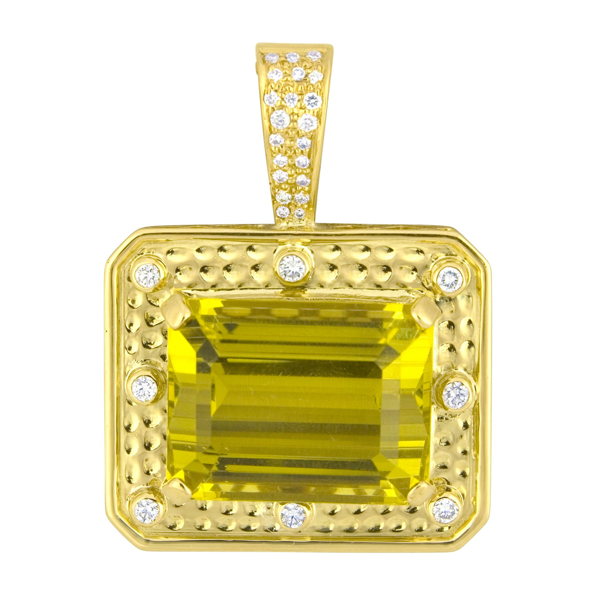 Repair - Pendant - Lemon Quartz & Diamond in 18K Gold (2293B)