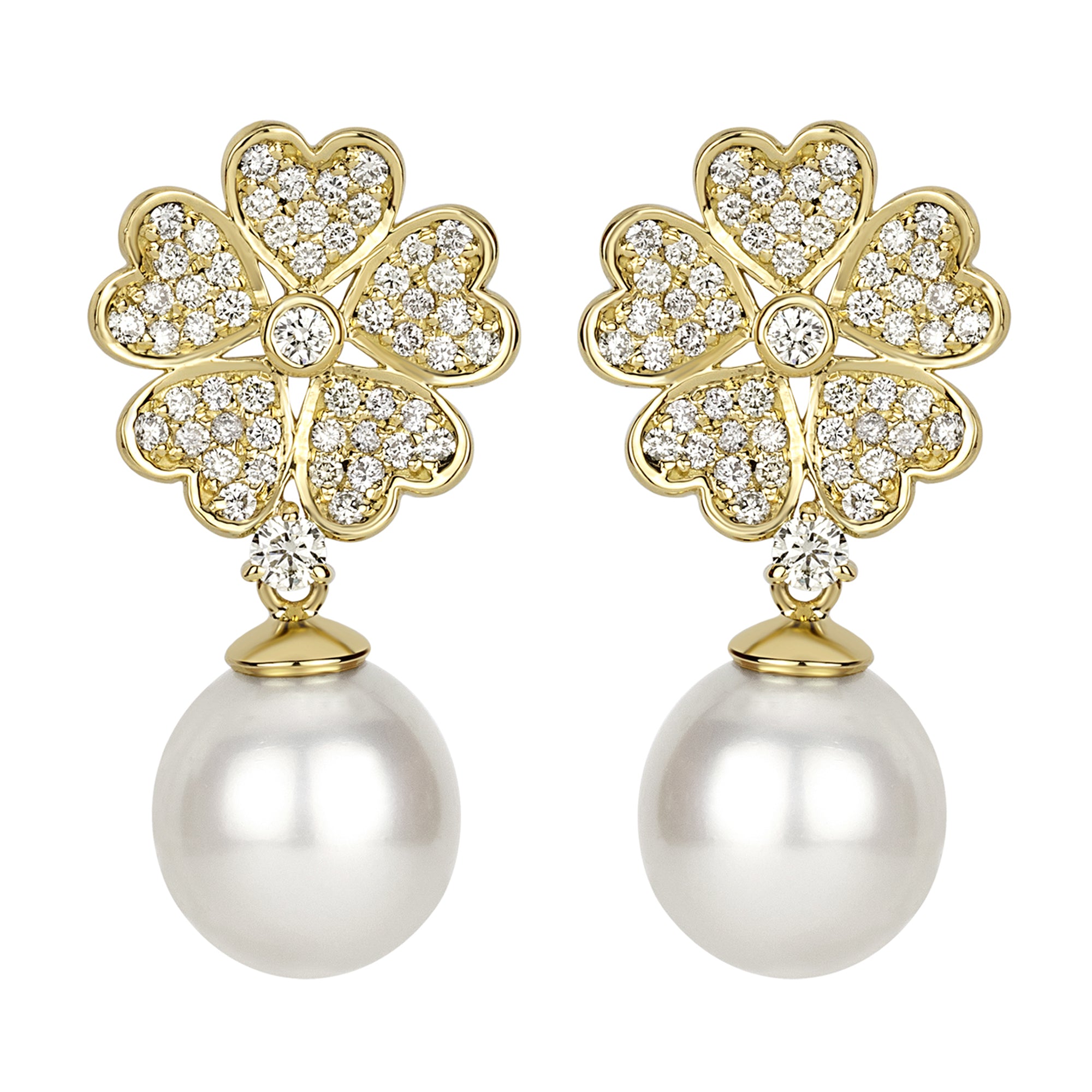 Earrings - South Sea Pearl and Diamond | Singhvi Jewels