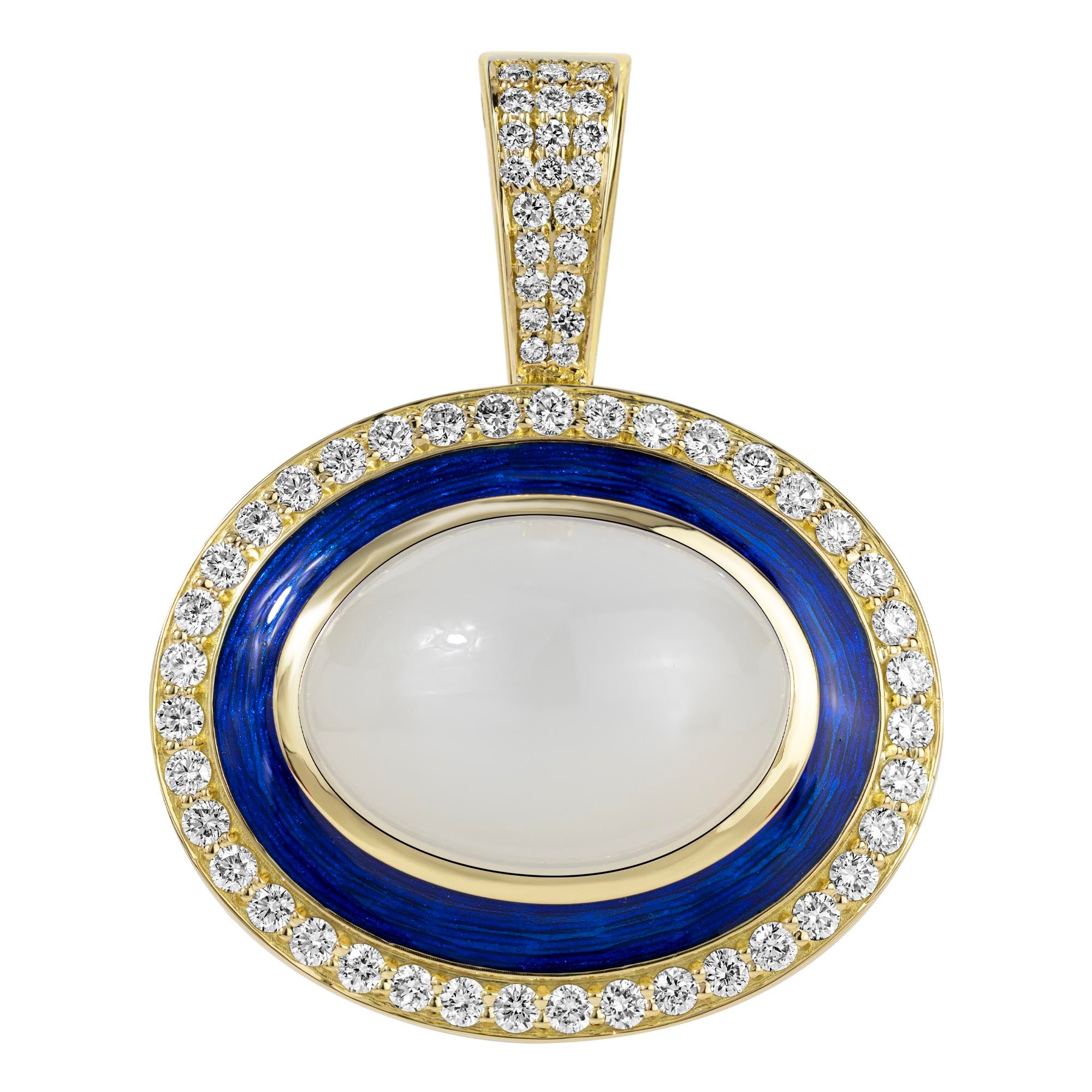 Pendant - Moonstone and Diamond (Enamel) | Singhvi Jewels