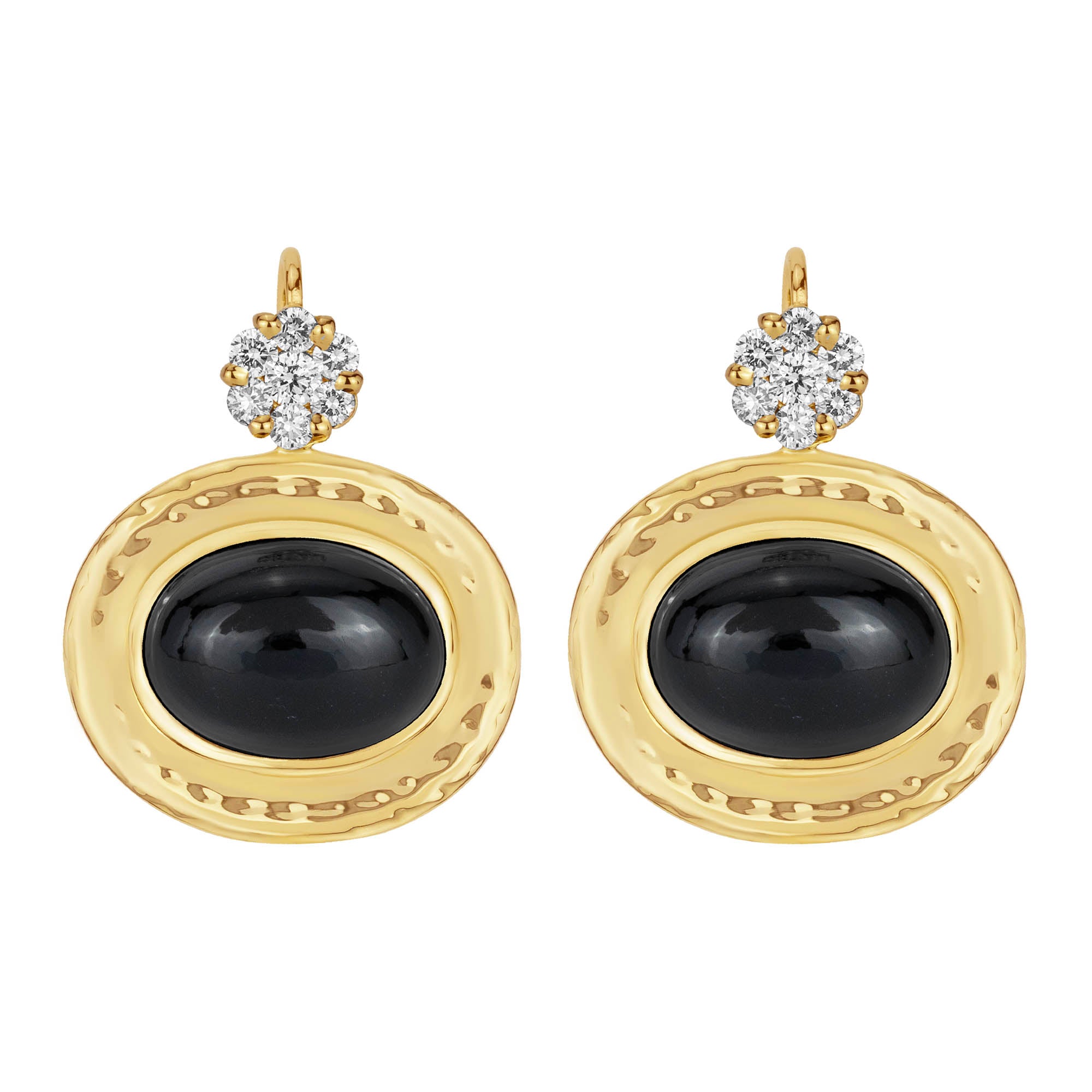 Earrings - Black Onyx And Diamond (2361A) | Singhvi Jewels