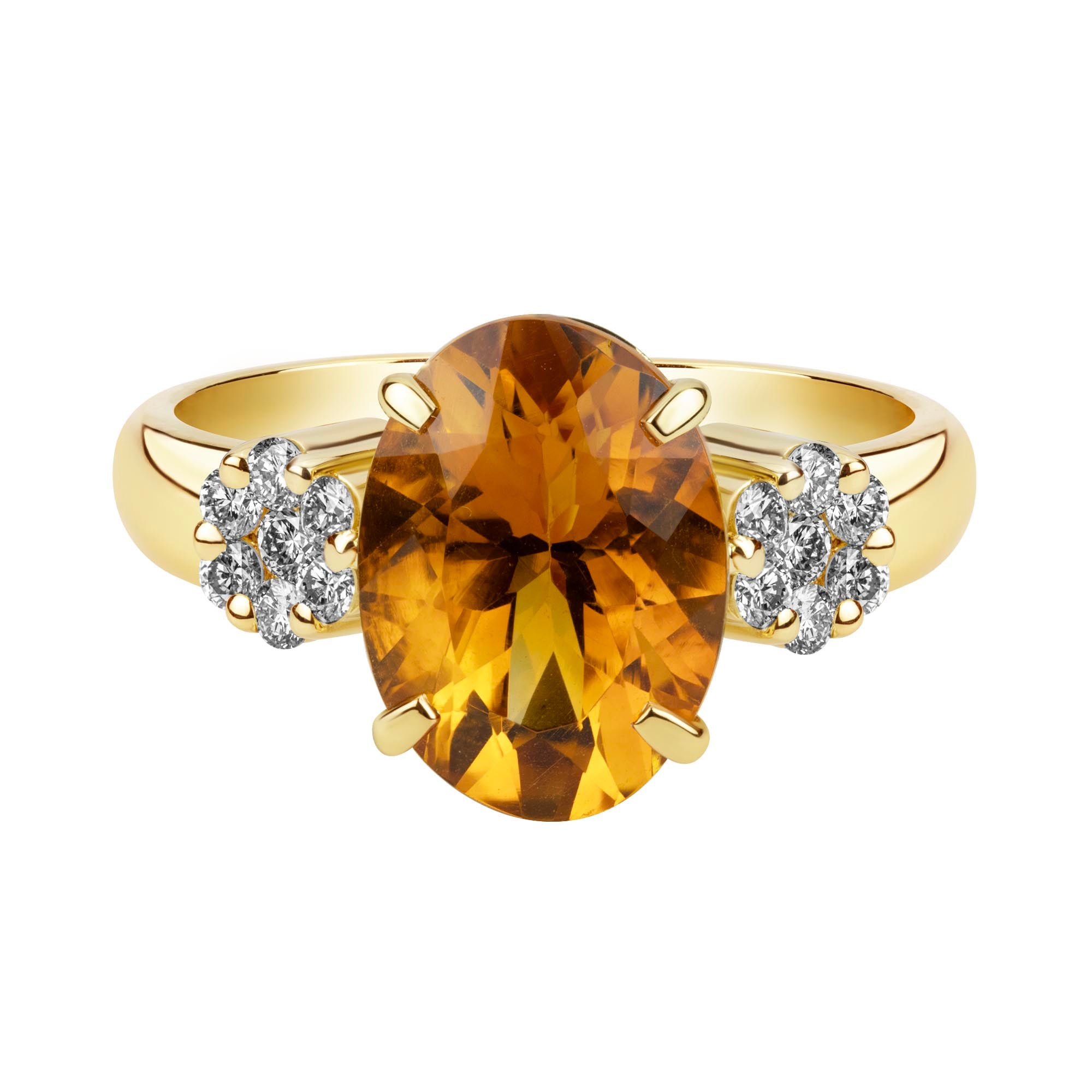 Ring - Citrine And Diamond (2380B) | Singhvi Jewels