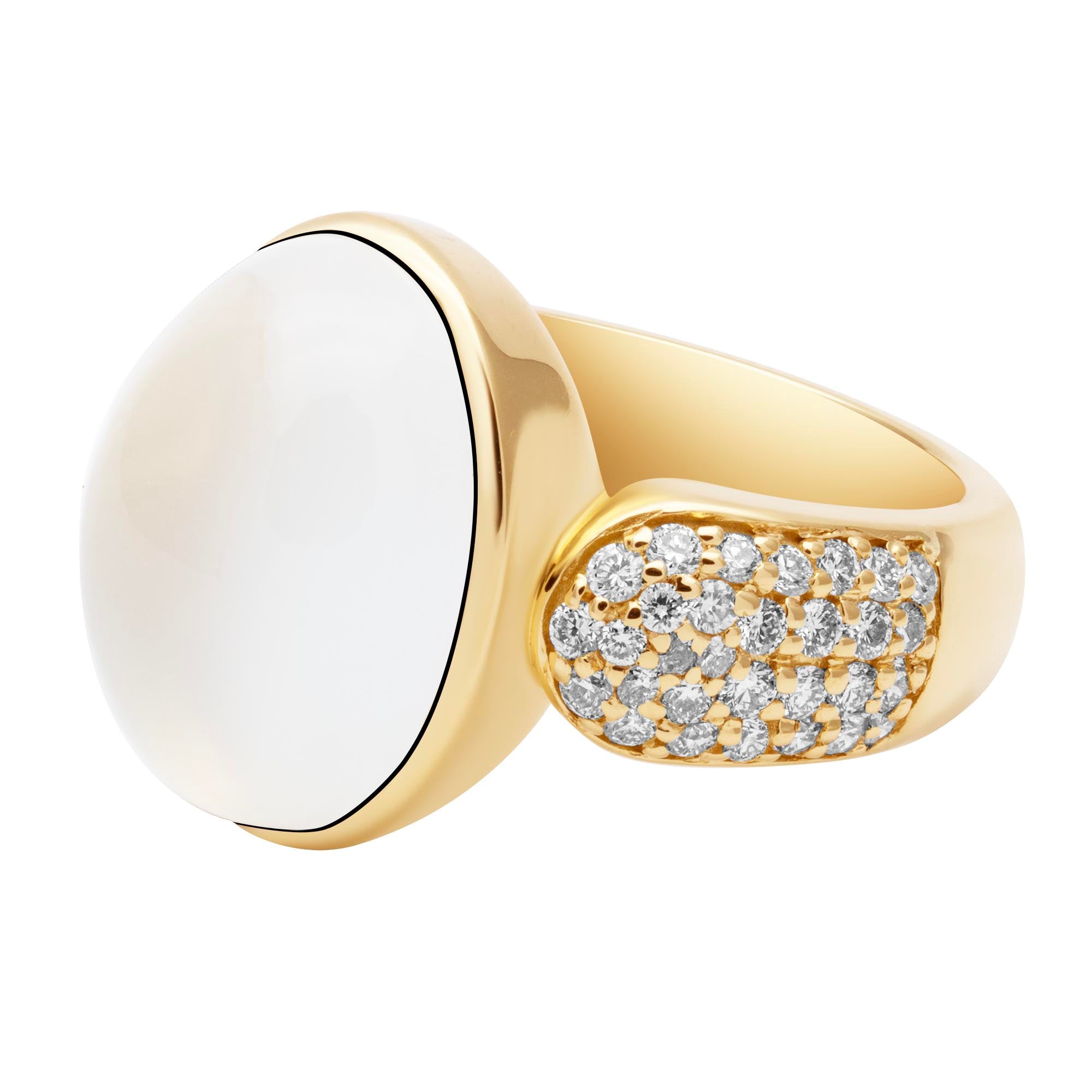 Ring - Moonstone And Diamond (2380I) | Singhvi Jewels