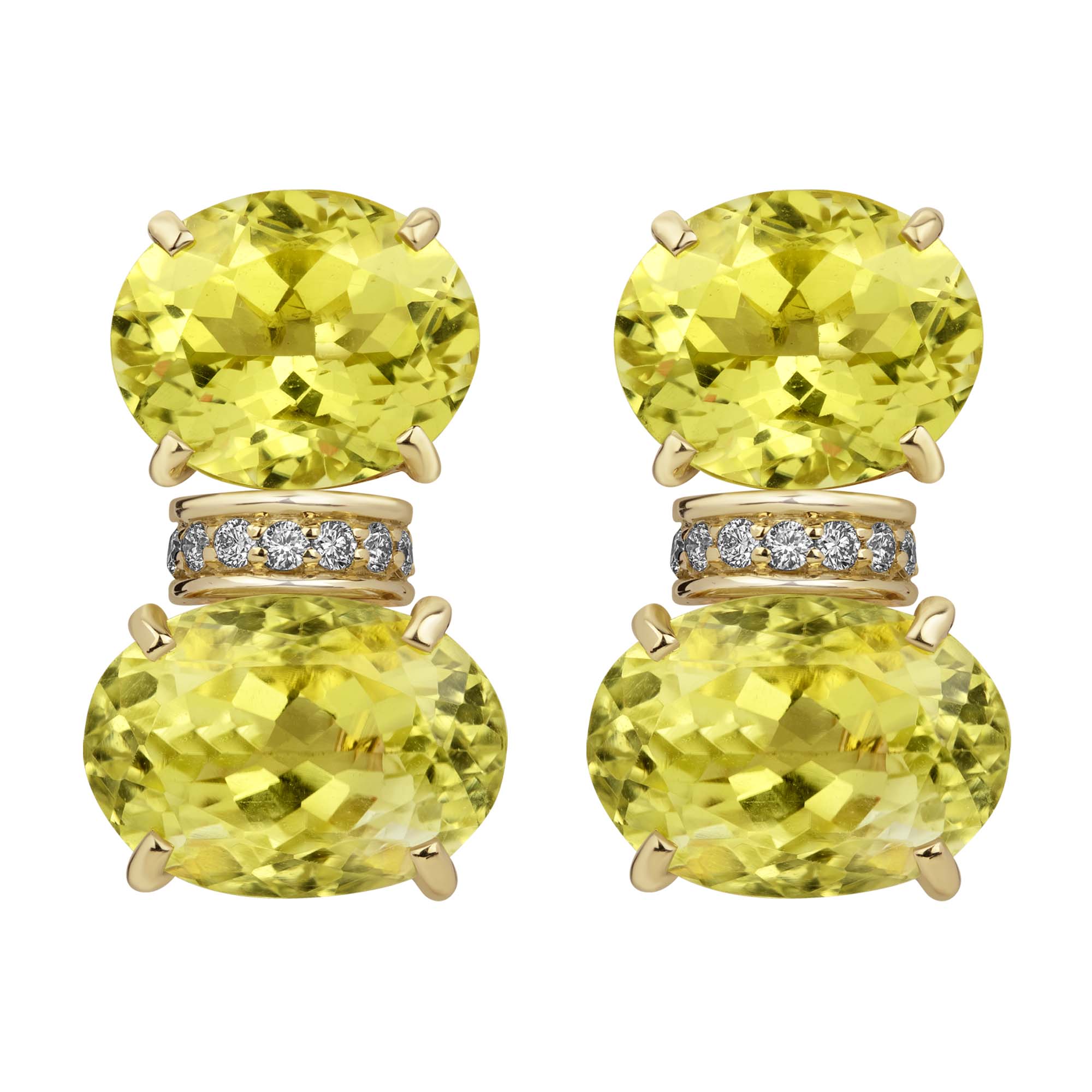 Earrings - Lemon Quartz And Diamond (2383A) | Singhvi Jewels