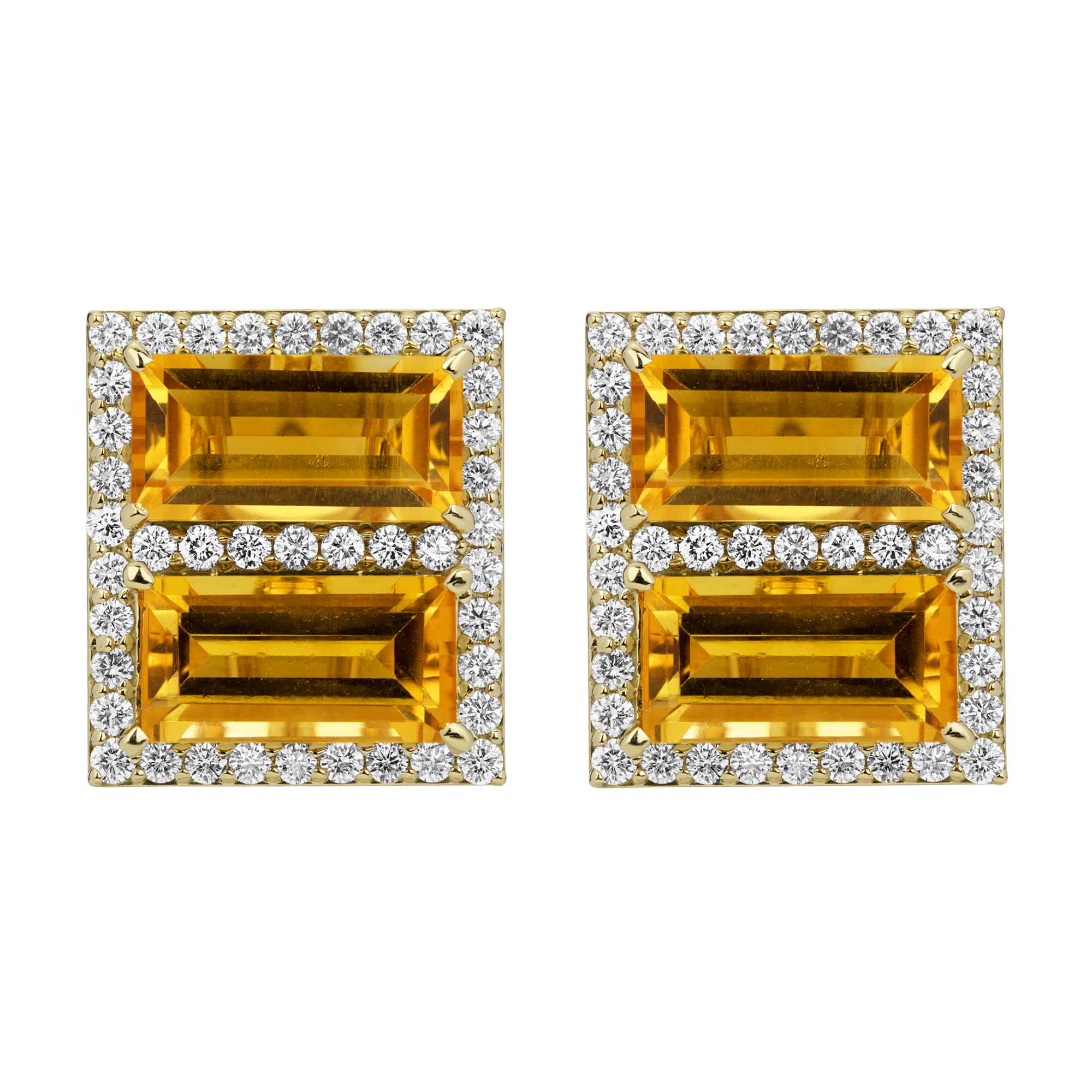 Earrings - Citrine and Diamond | Singhvi Jewels
