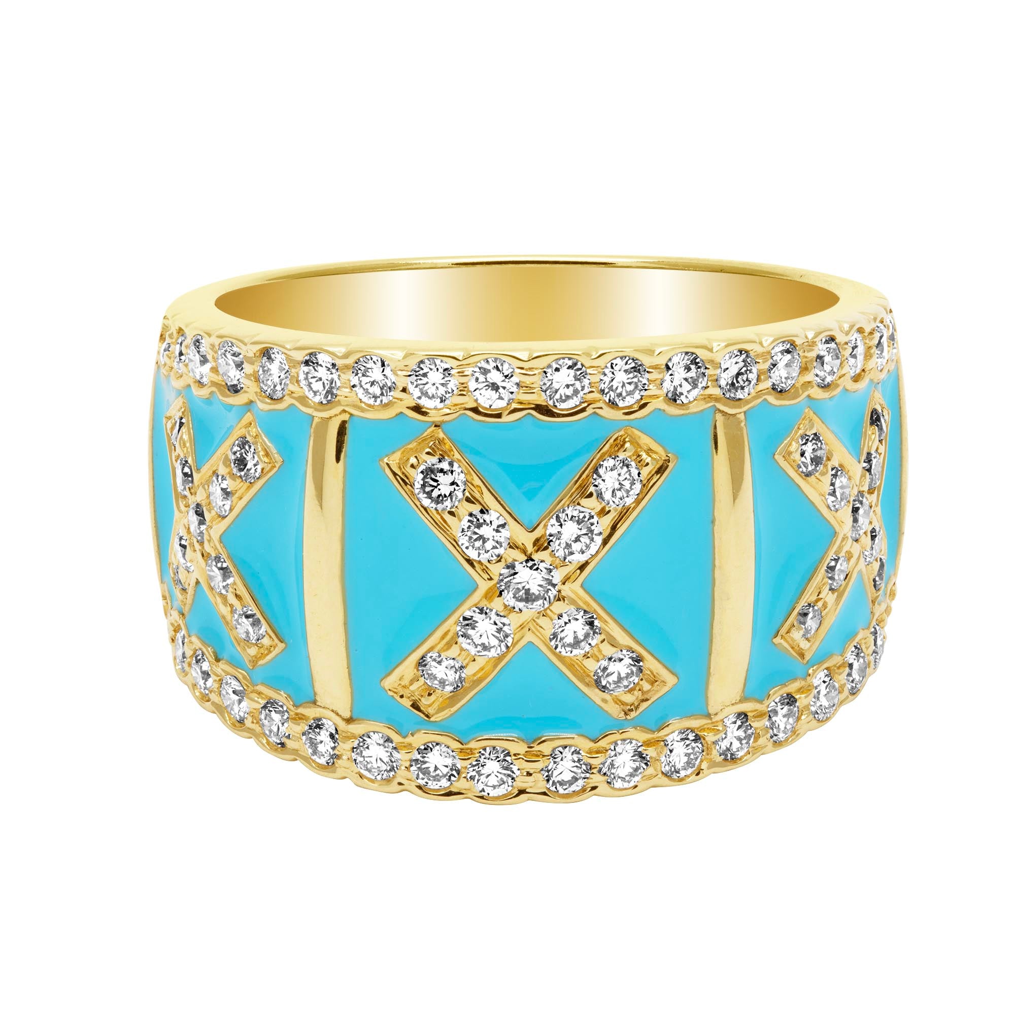 Repair - Ring - Diamond (Enamel) In 18k Gold (2413F)