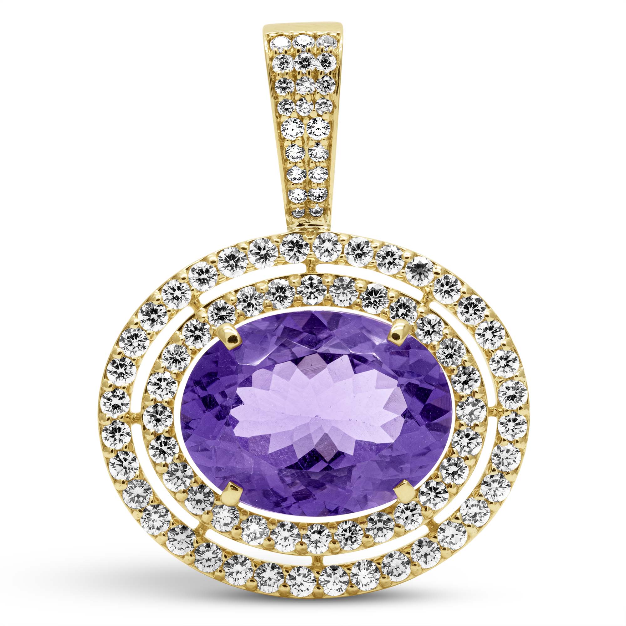 Repair - Pendant - Amethyst and Diamond in 18K Gold | Singhvi Jewels