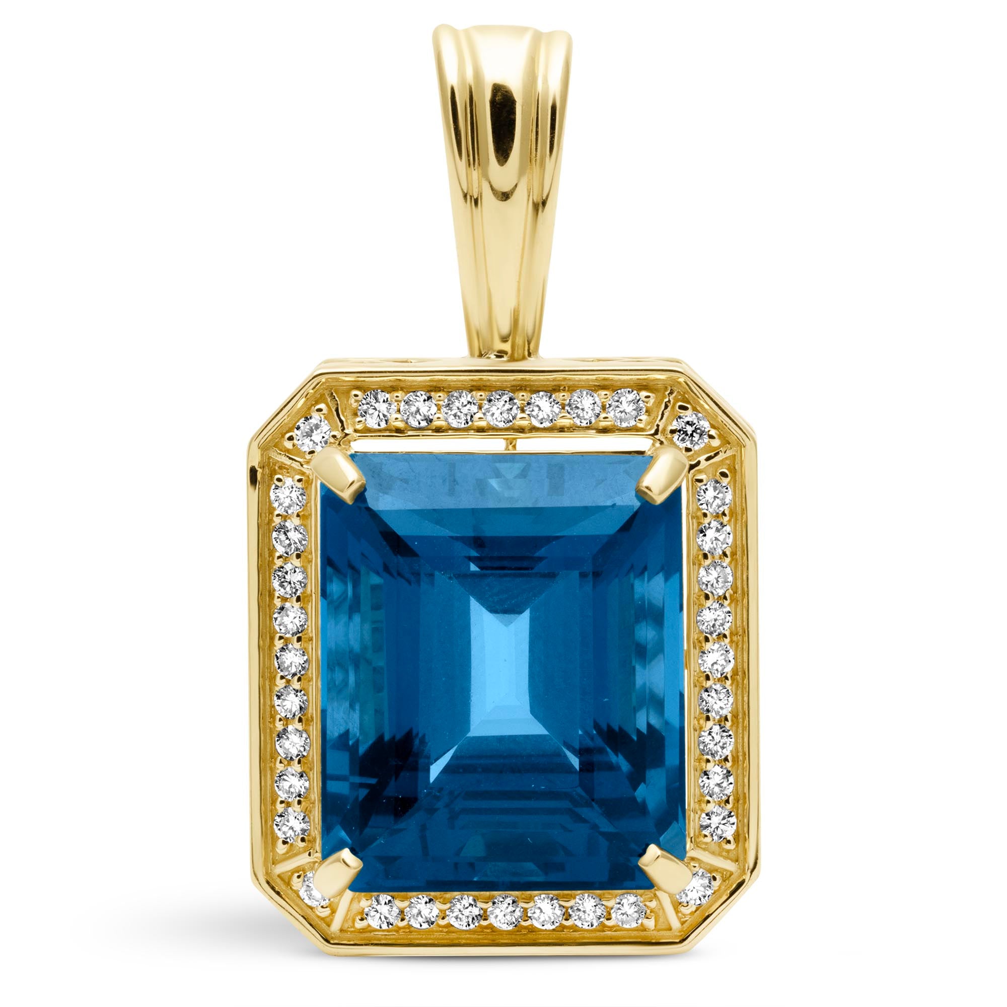 Pendant - Blue Topaz And Diamond