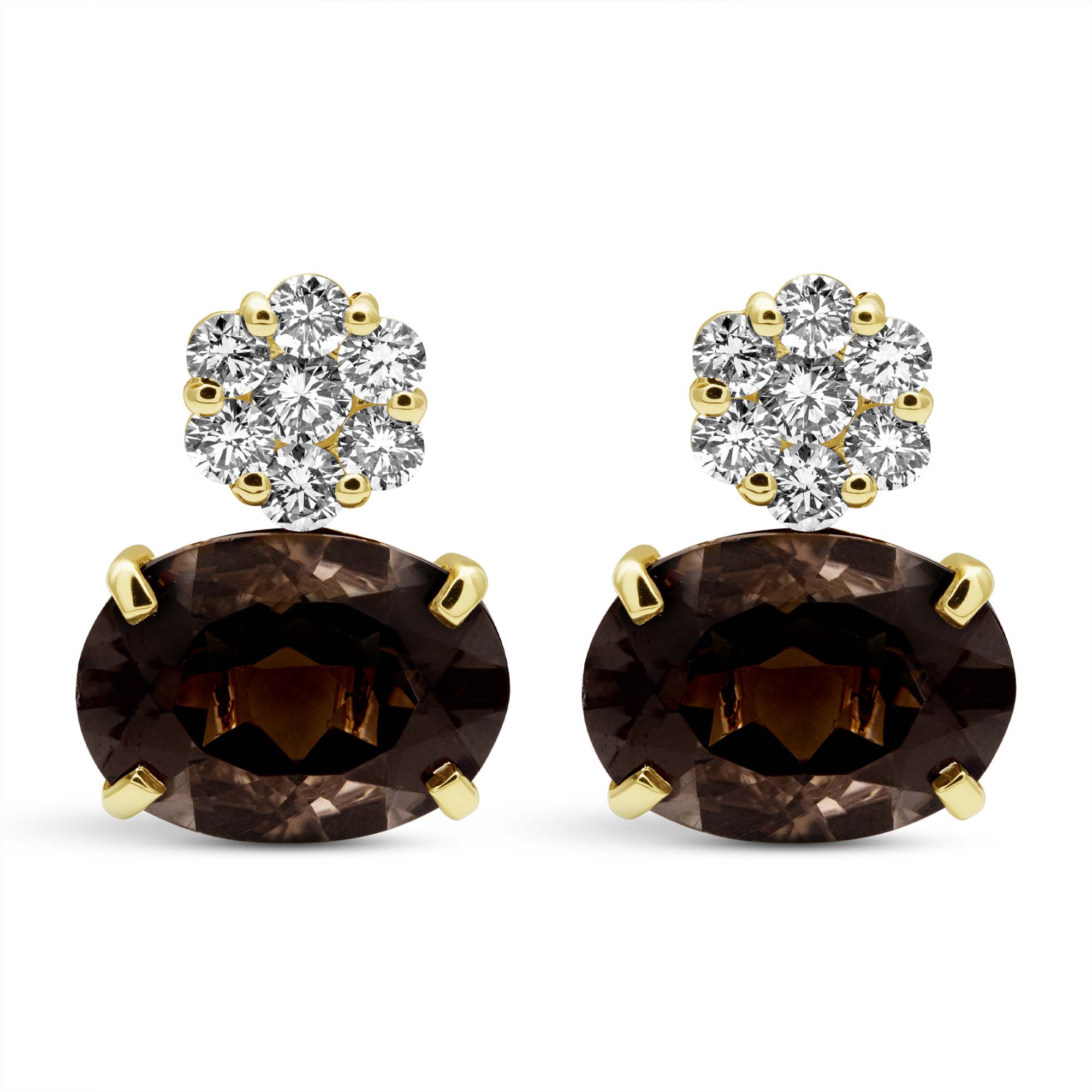 Earrings - Smoky Quartz And Diamond