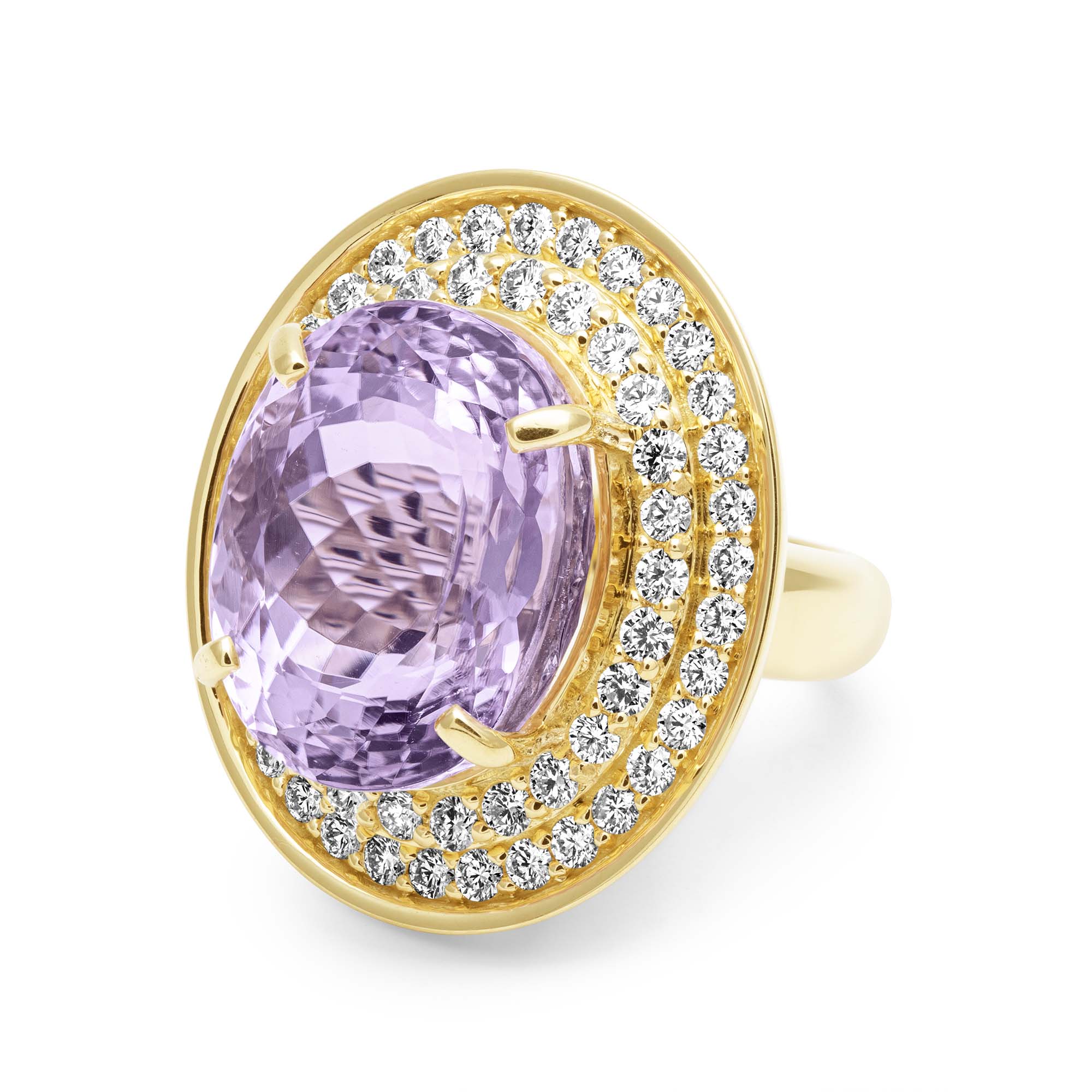 Ring - Kunzite And Diamond | Singhvi Jewels