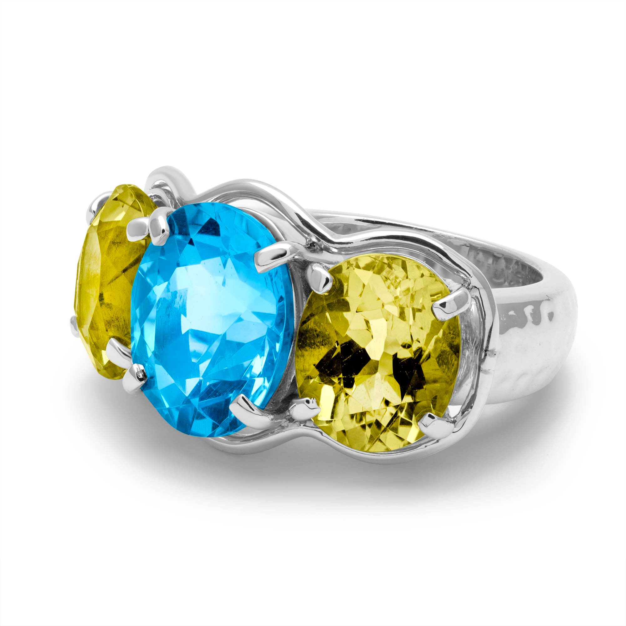 Ring - Blue Topaz And Lemon Quartz
