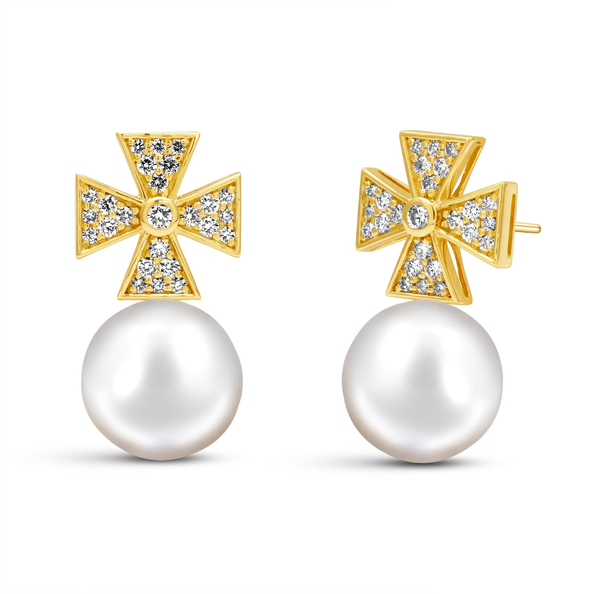Earrings - South Sea Pearl And Diamond