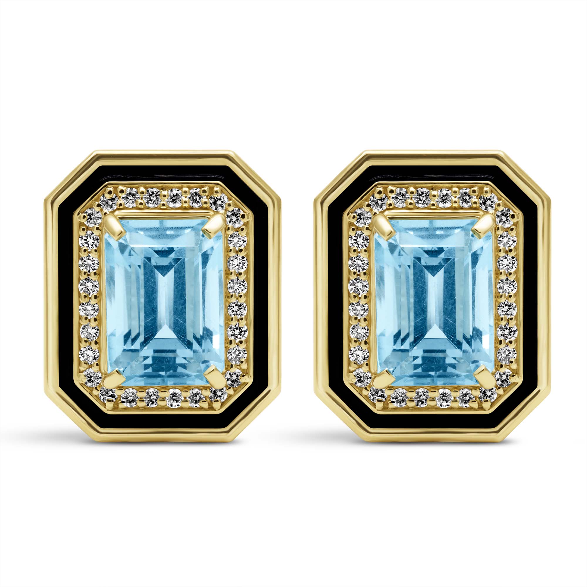 Earrings - Blue Topaz And Diamond (Enamel) (2429C) | Singhvi Jewels