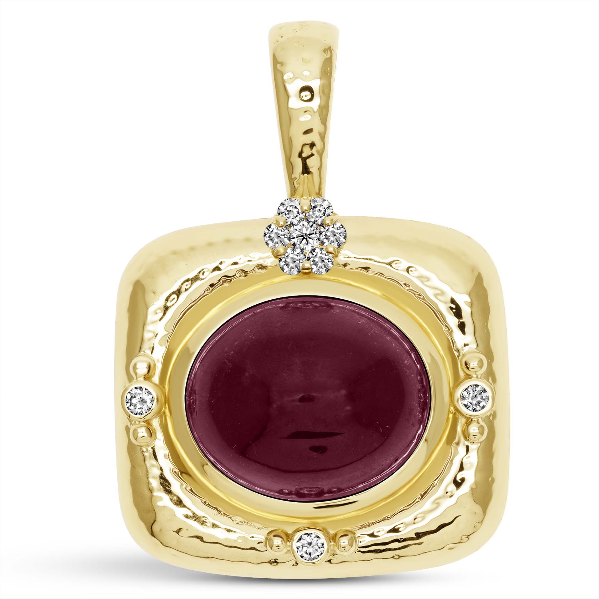 Pendant - Rubellite And Diamond (2427B) | Singhvi Jewels