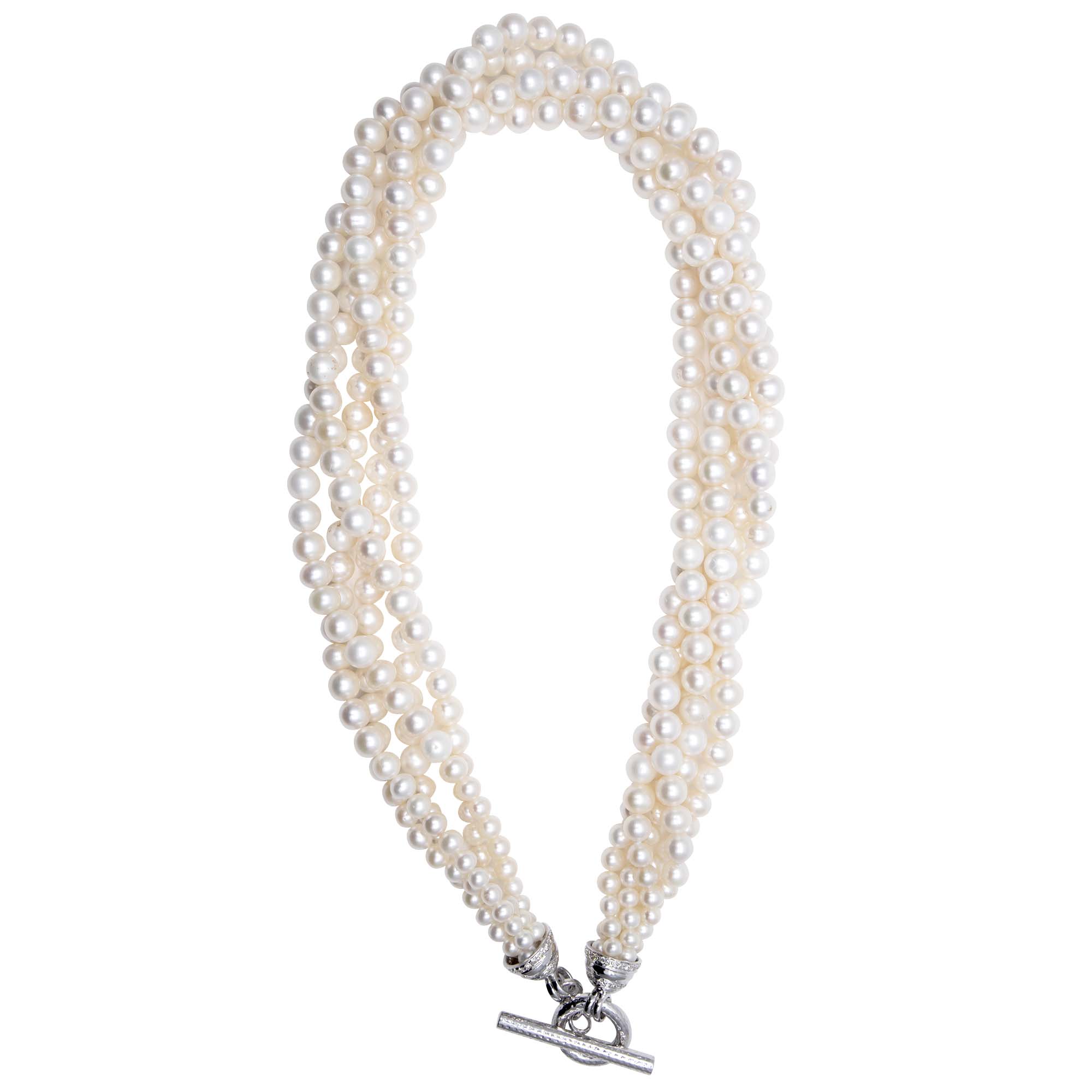 Toggle Necklace - Fresh Water Pearls And Diamond (327DS) | Singhvi Jewels