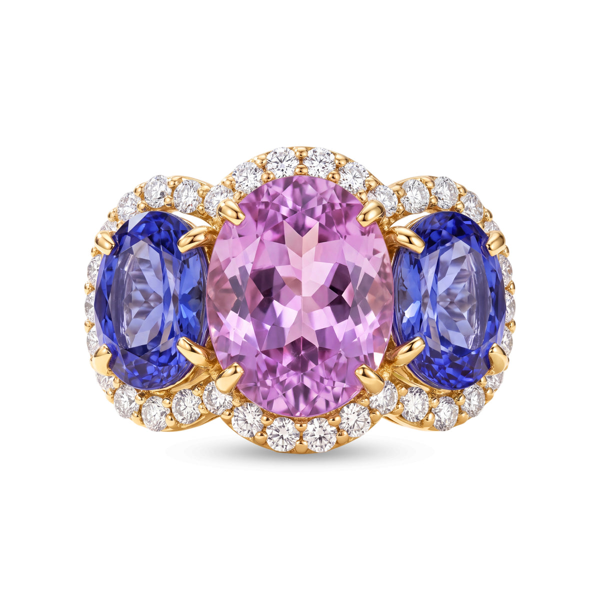Ring - Kunzite, Tanzanite And Diamond | Singhvi Jewels