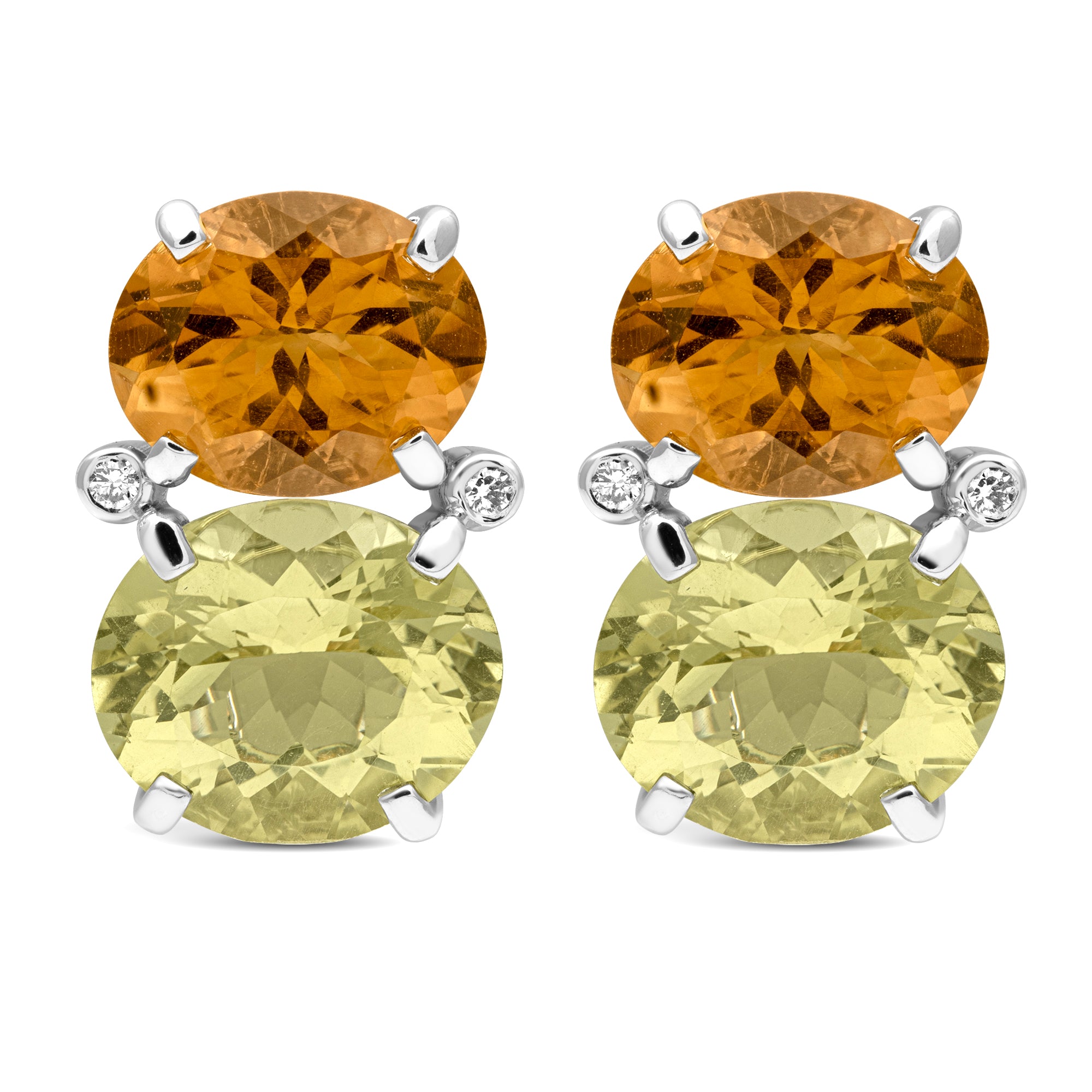 Earrings - Citrine, Lemon Quartz And Diamond | Singhvi Jewels