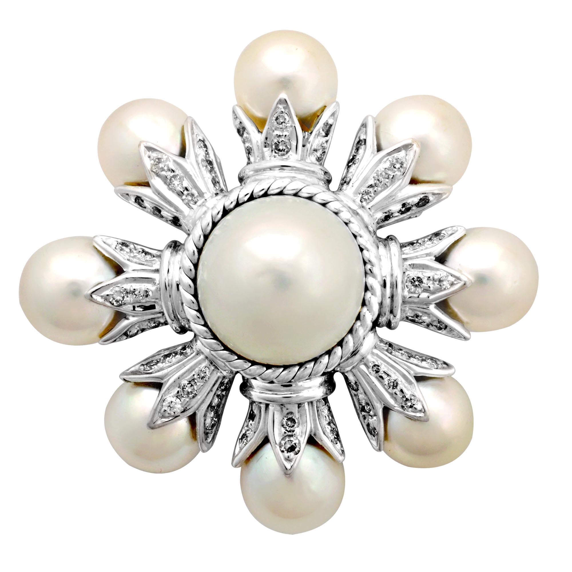 Brooch - South Sea Pearl And Diamond