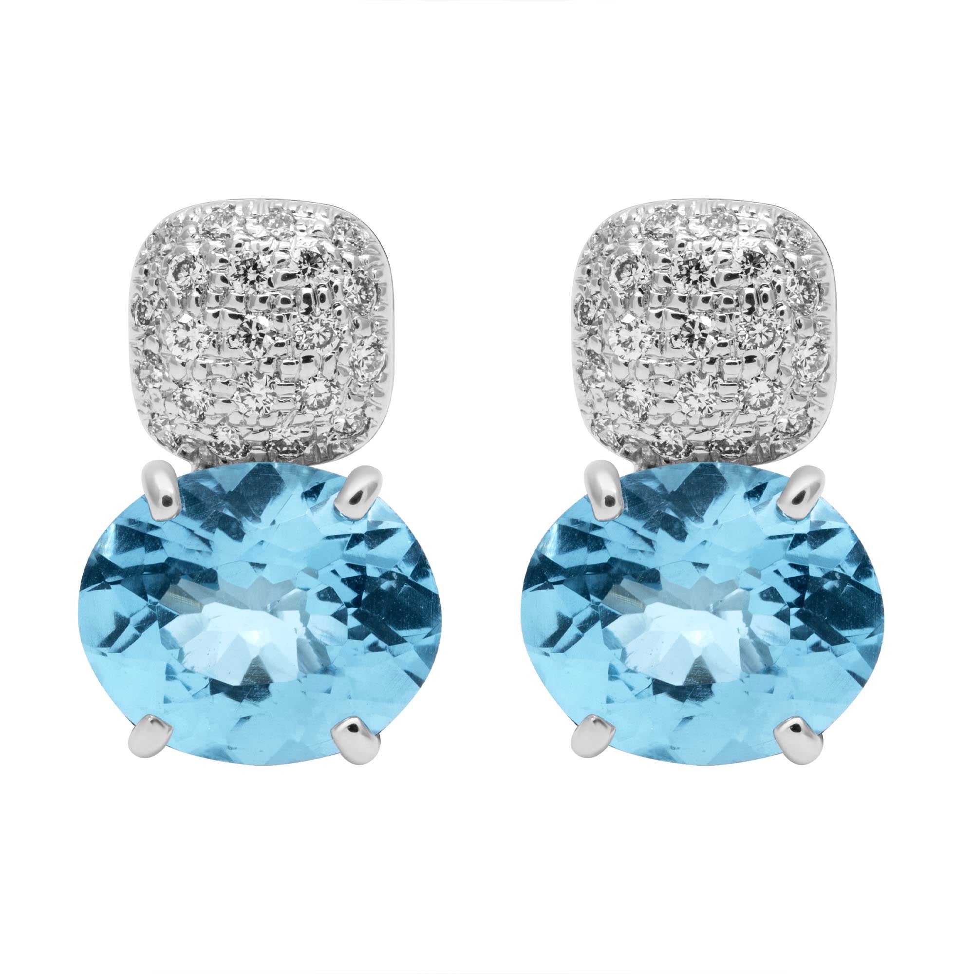 Earrings - Blue Topaz And Diamond | Singhvi Jewels