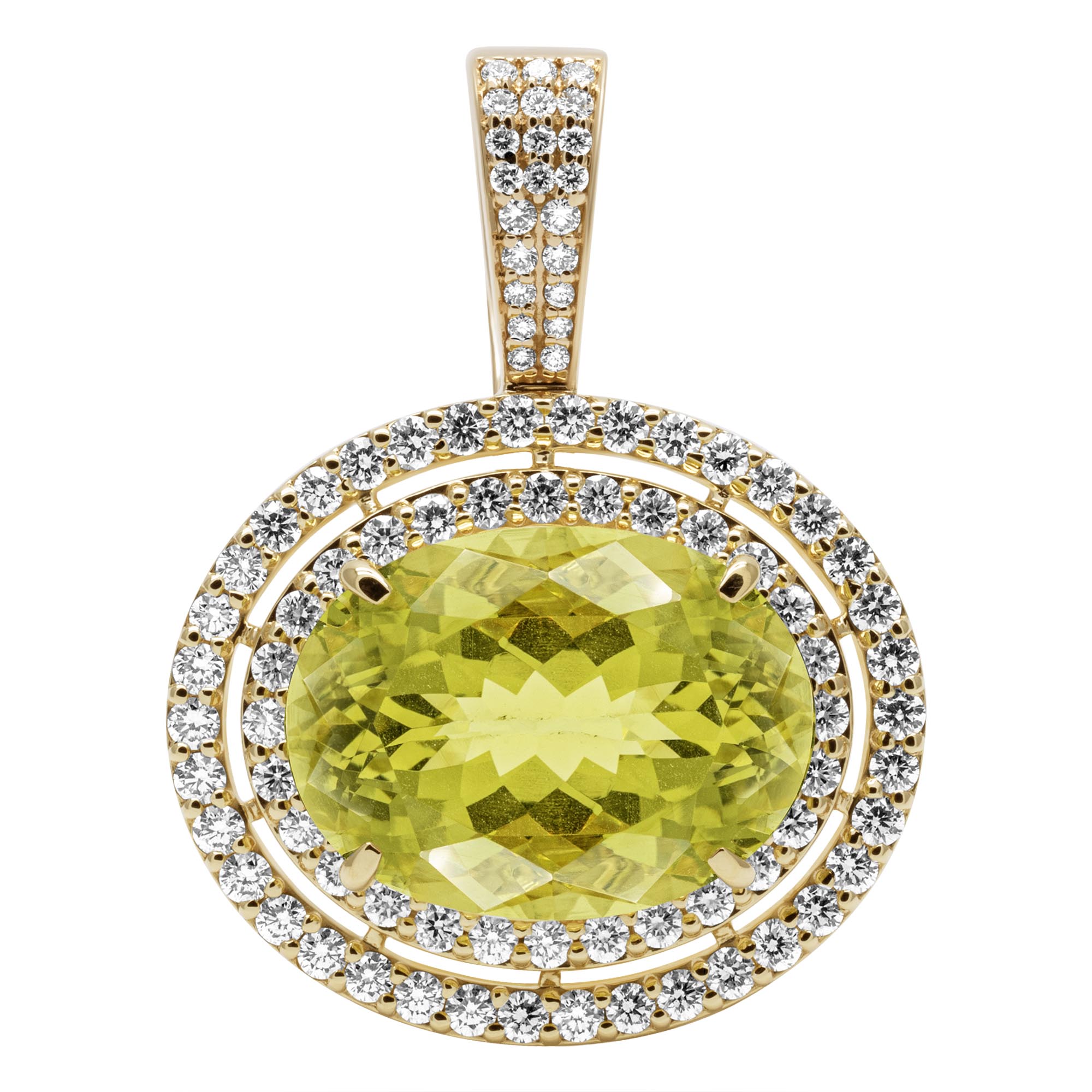 Pendant - Lemon Quartz and Diamond | Singhvi Jewels