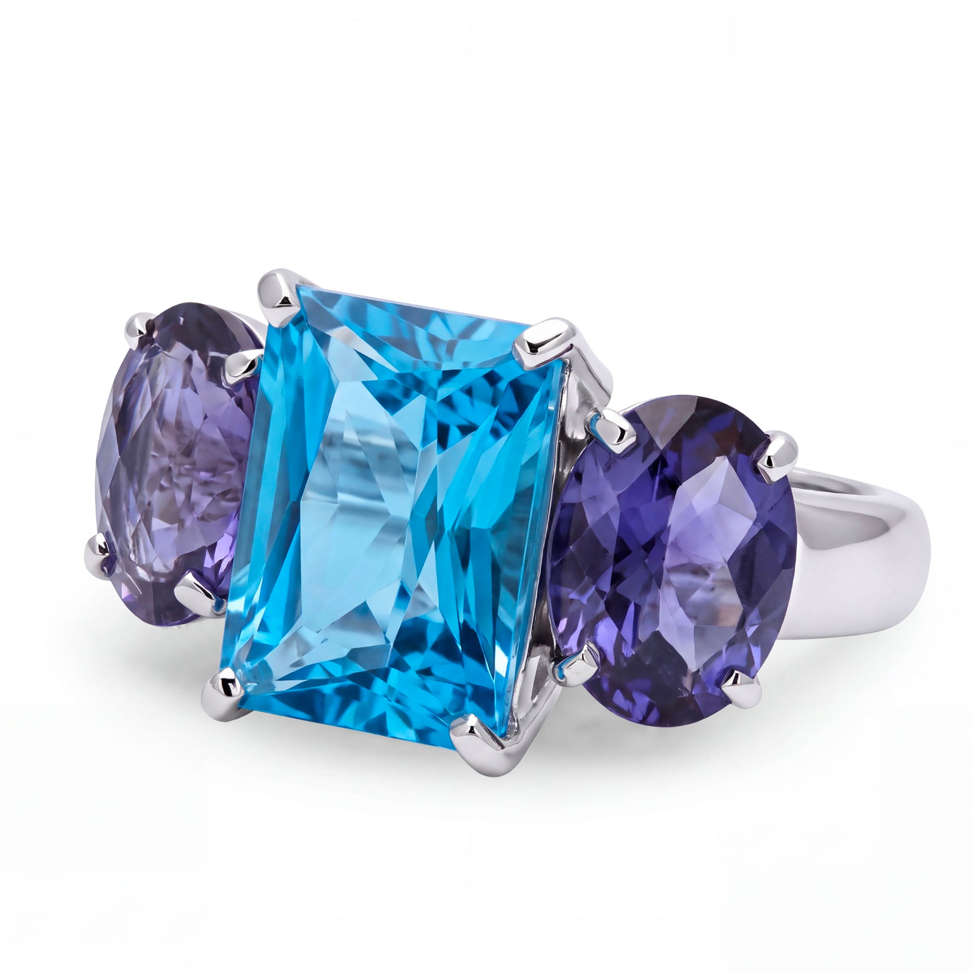 Ring - Blue Topaz And Iolite | Singhvi Jewels