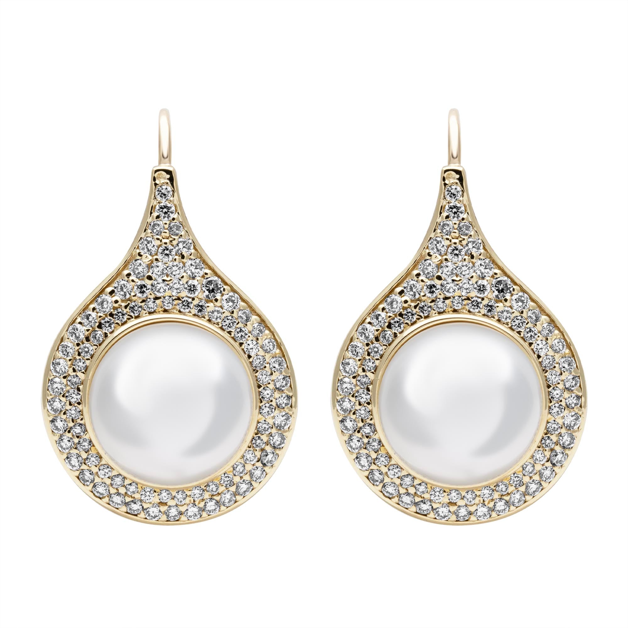 Earrings - South Sea Pearl And Diamond (2398A) | Singhvi Jewels