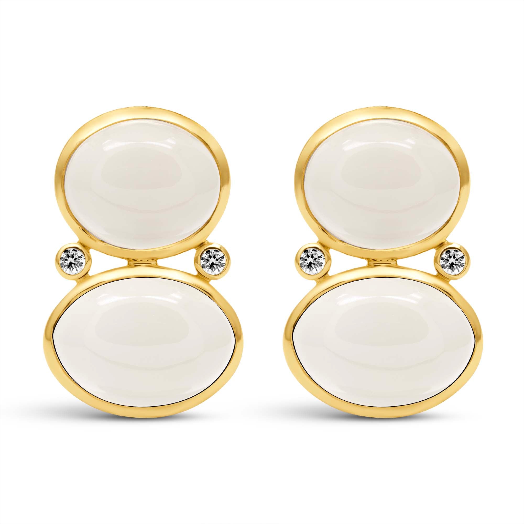 Earrings - Moonstone And Diamond | Singhvi Jewels