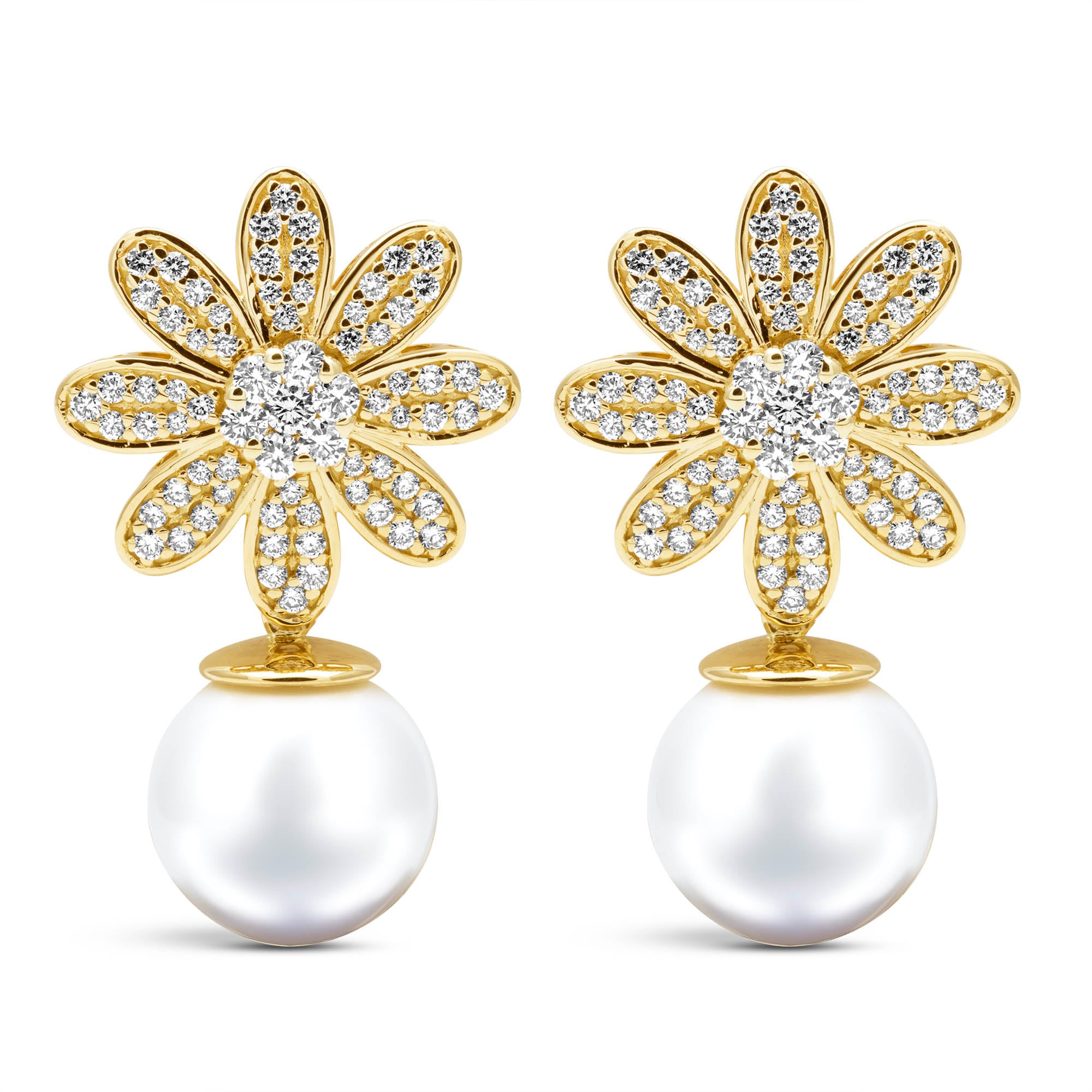 Earrings - South Sea Pearl And Diamond | Singhvi Jewels