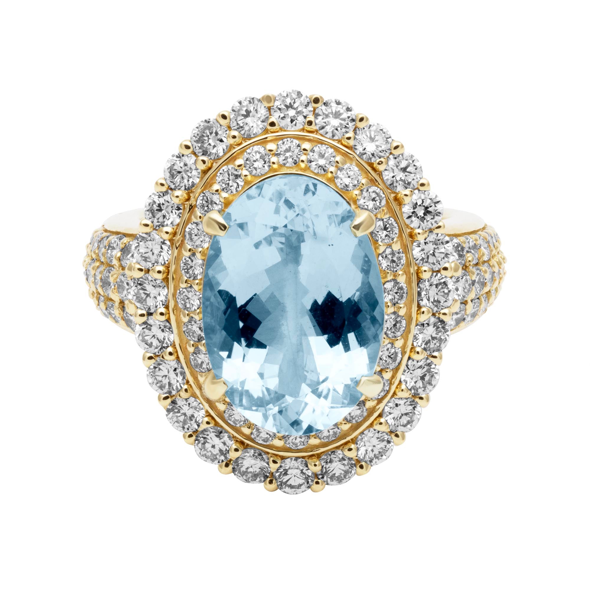 Ring - Aquamarine And Diamond (2390A) | Singhvi Jewels
