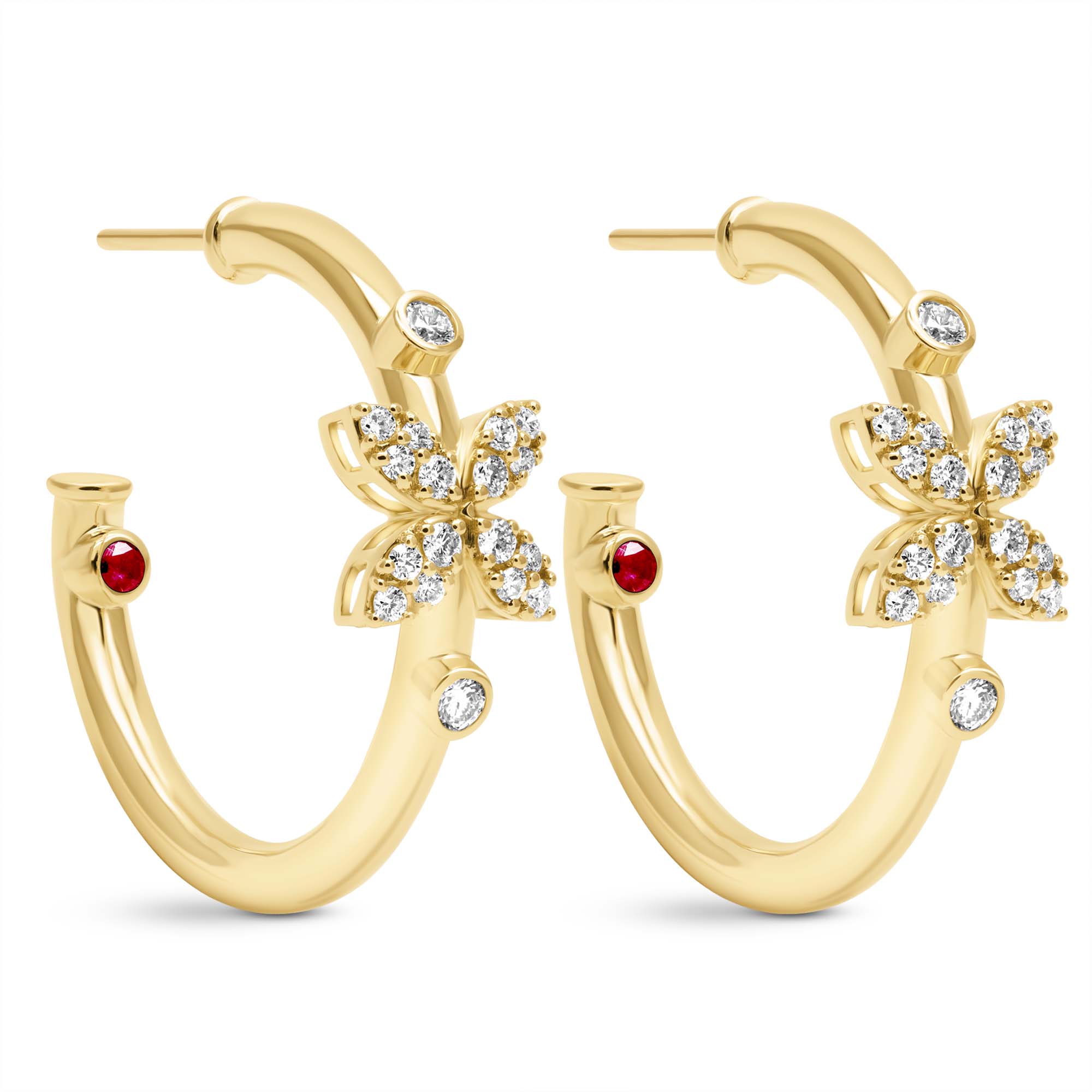 Earrings - Diamond & Ruby (2423C) | Singhvi Jewels