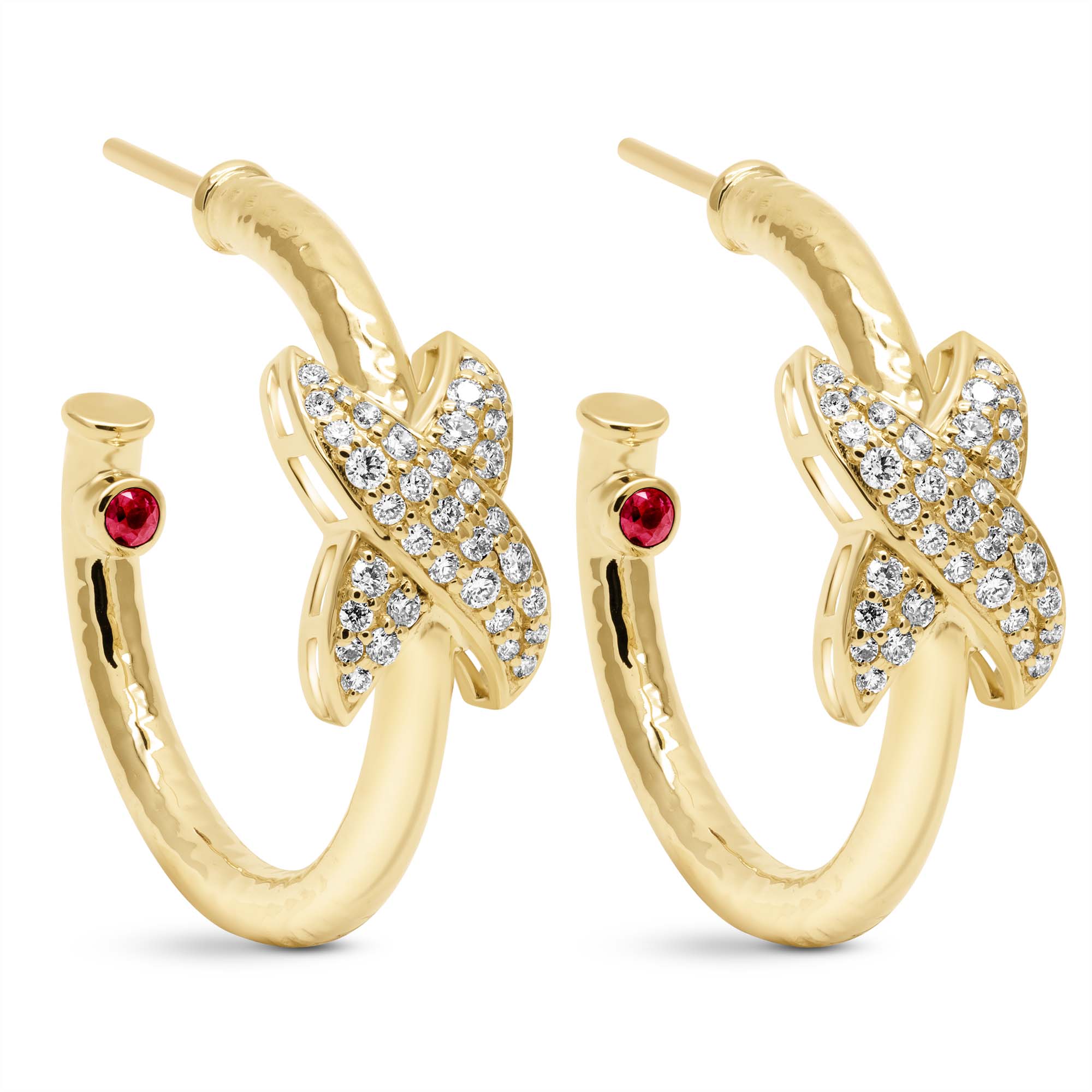 Earrings - Diamond And Ruby (2423D) | Singhvi Jewels