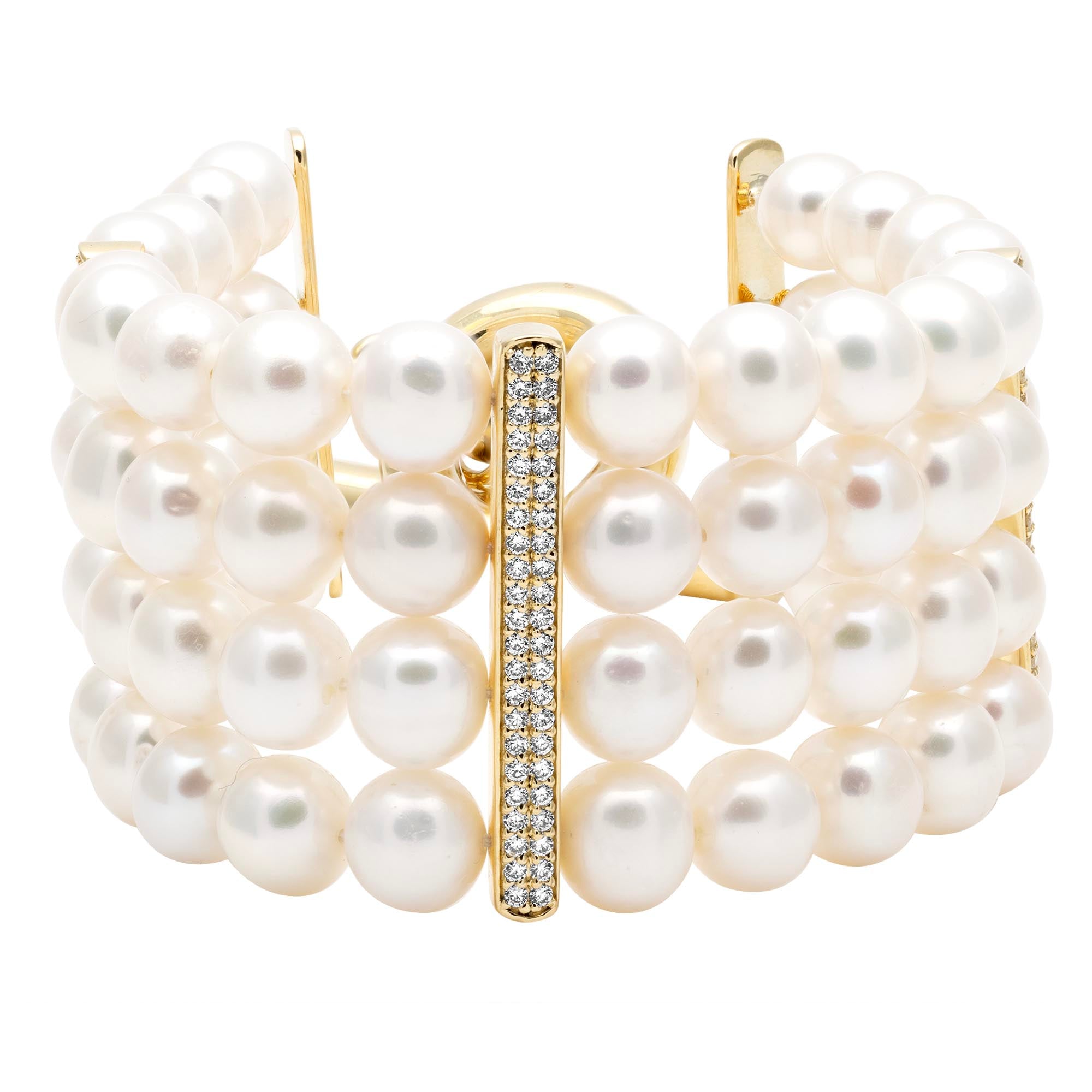 Bracelet - Fresh Water Pearl And Diamond (2396B) | Singhvi Jewels