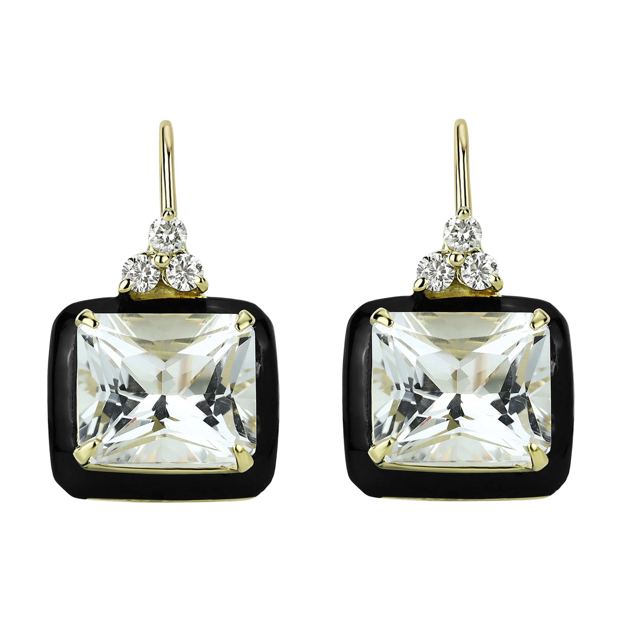 Earrings - Crystal And Diamond (enamel) (2306E) | Singhvi Jewels