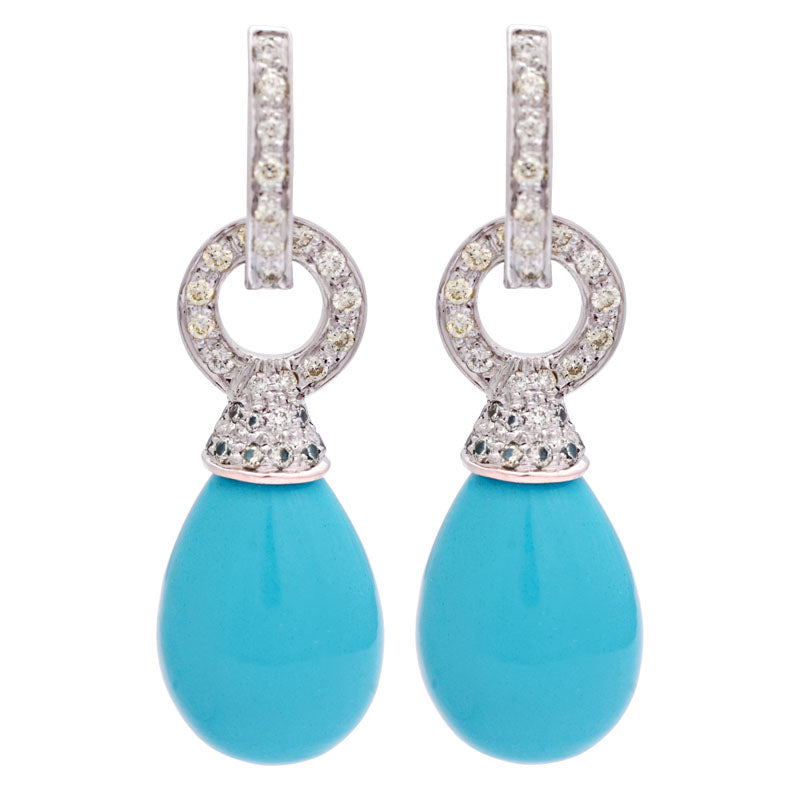 Earrings - Turquoise and Diamond | Singhvi Jewels