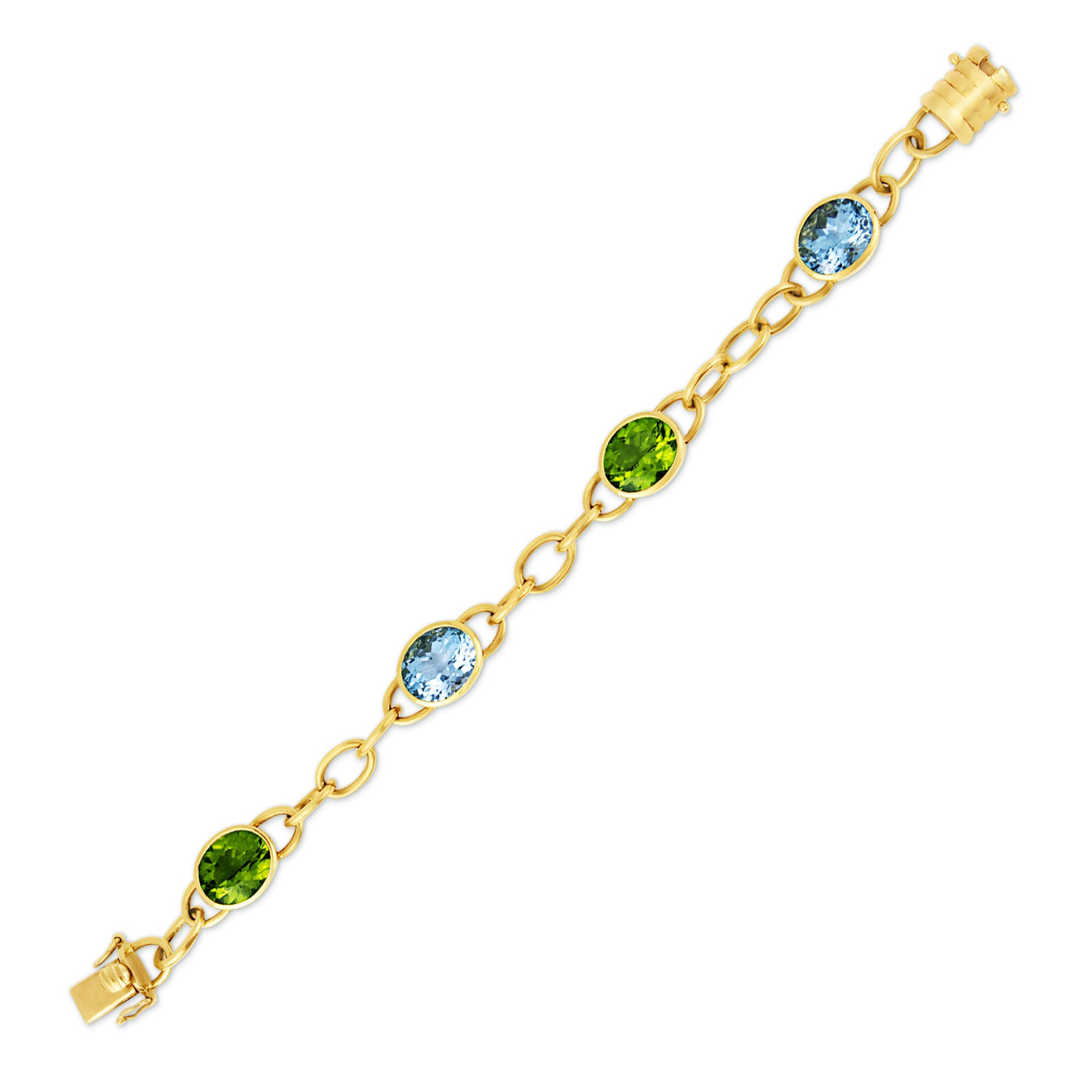 Bracelet- Blue Topaz And Peridot (1462G) | Singhvi Jewels